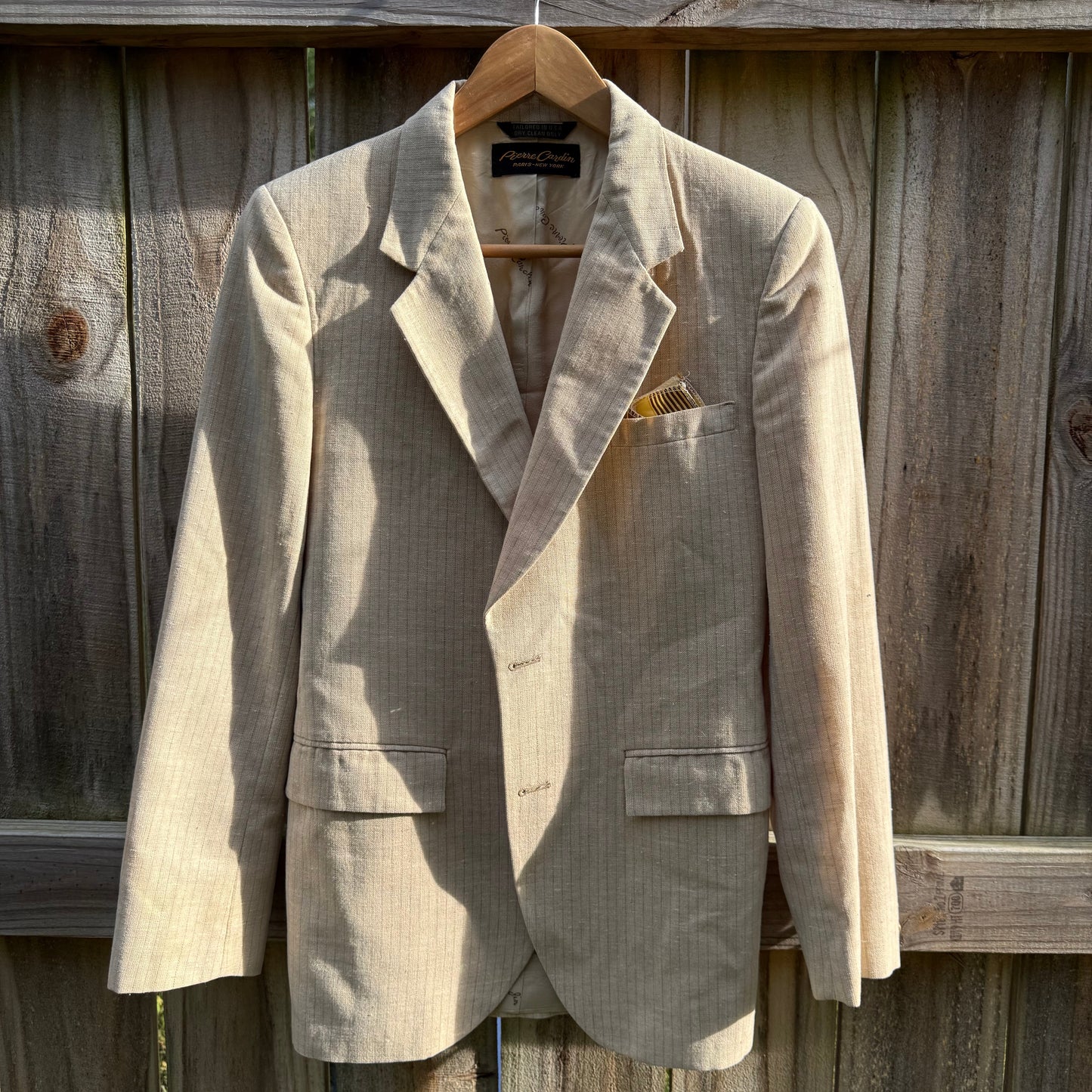 Vintage Pierre Cardin Oatmeal Pinstripe Blazer