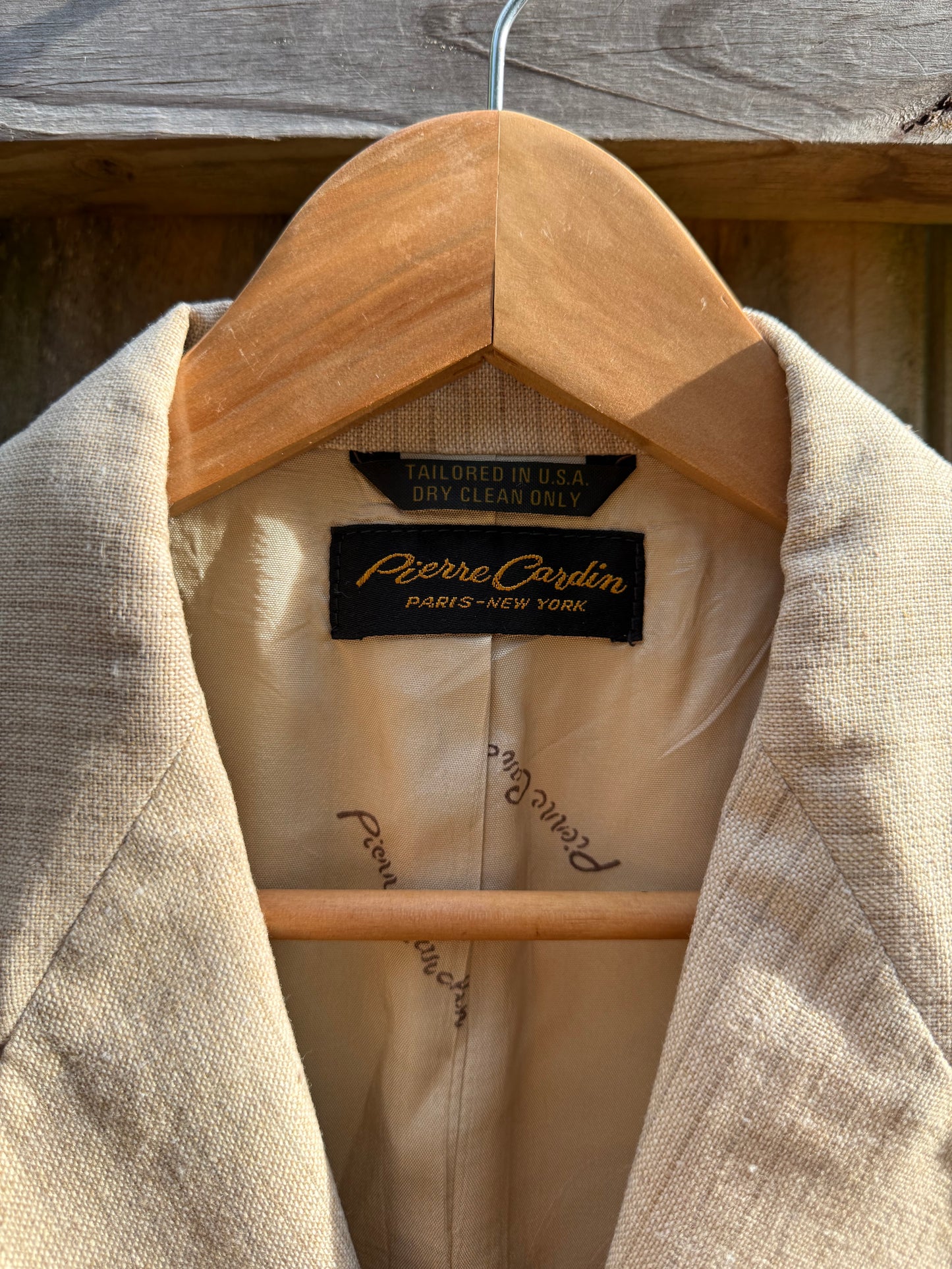 Vintage Pierre Cardin Oatmeal Pinstripe Blazer