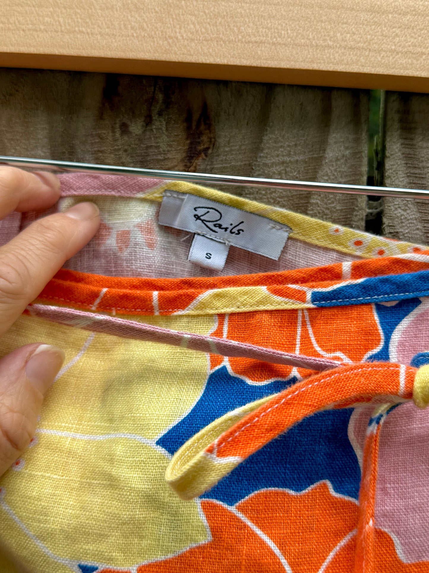 Rails Floral Linen Wrap Skirt
