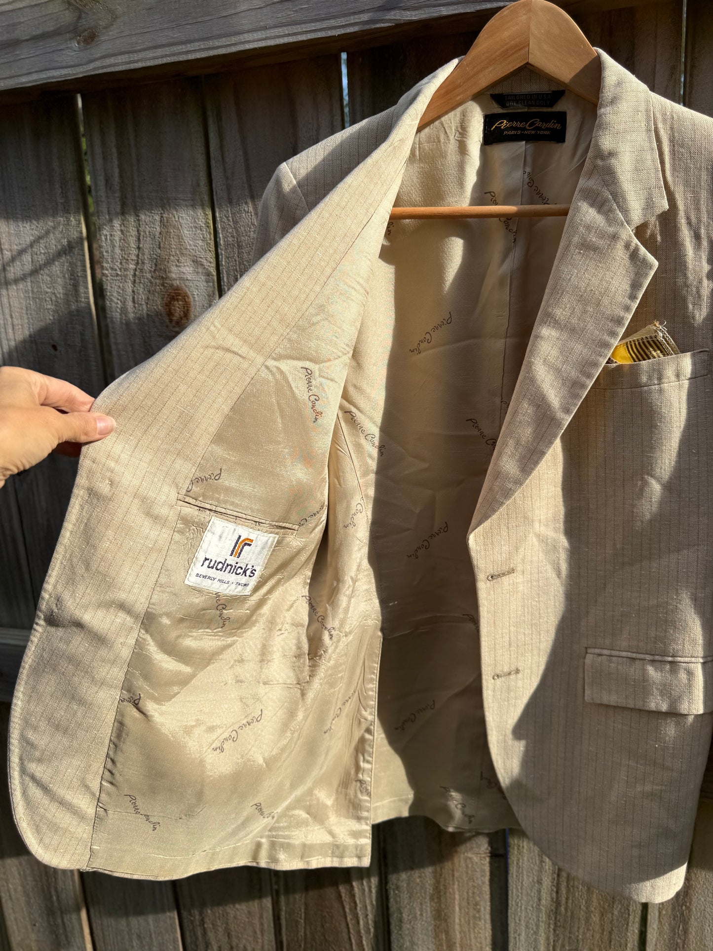Vintage Pierre Cardin Oatmeal Pinstripe Blazer