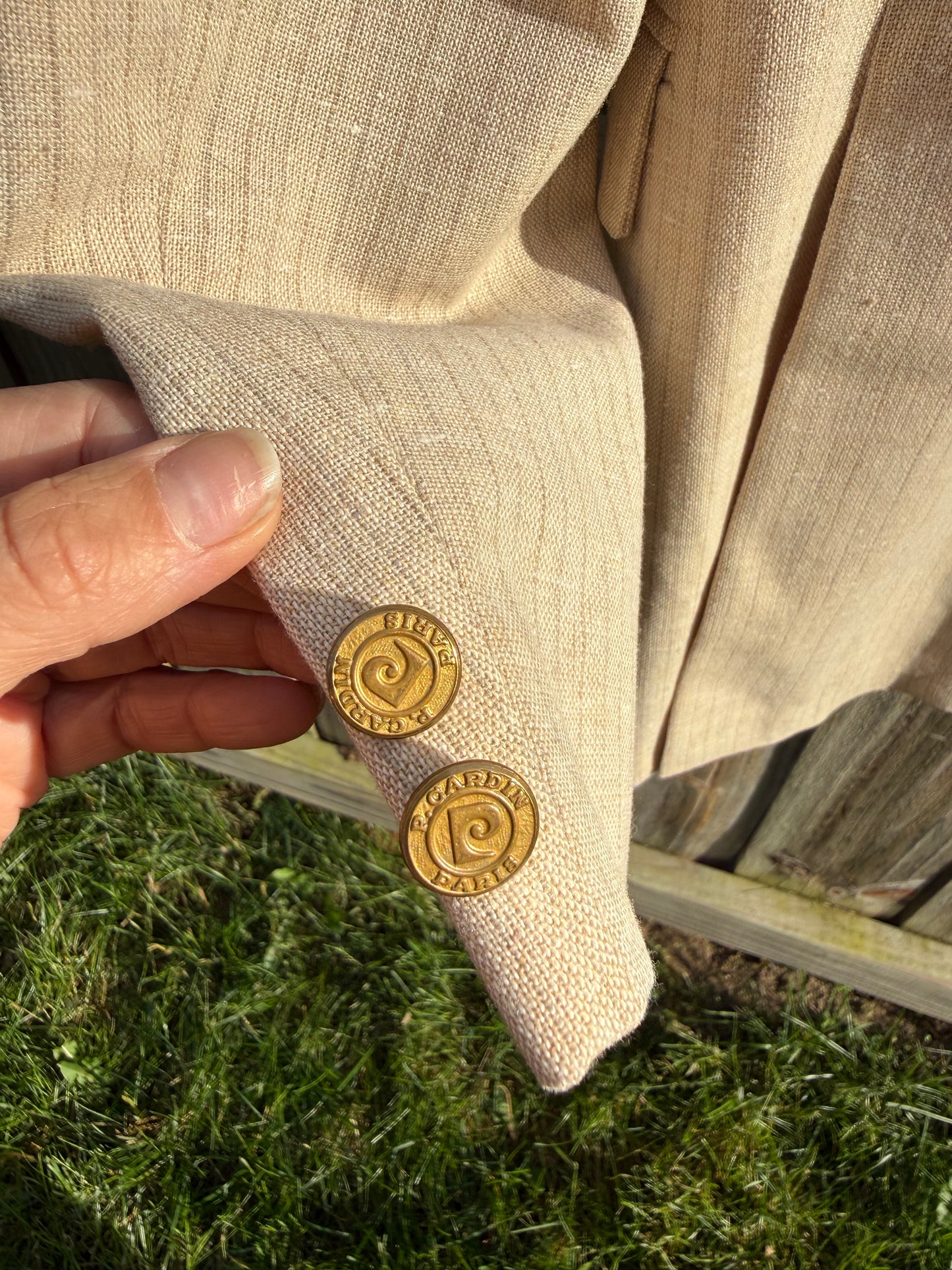 Vintage Pierre Cardin Oatmeal Pinstripe Blazer