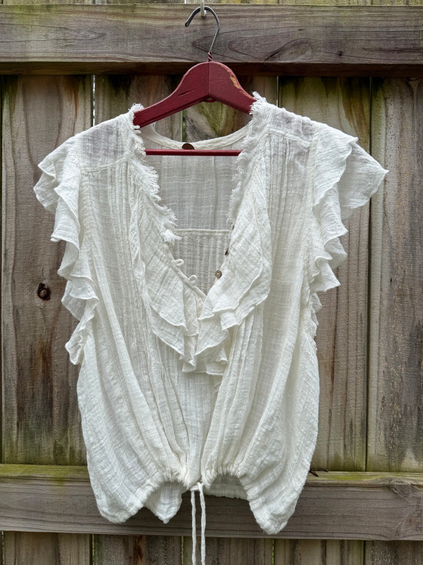 Free People FP One Cotton Gauze Ruffle Top
