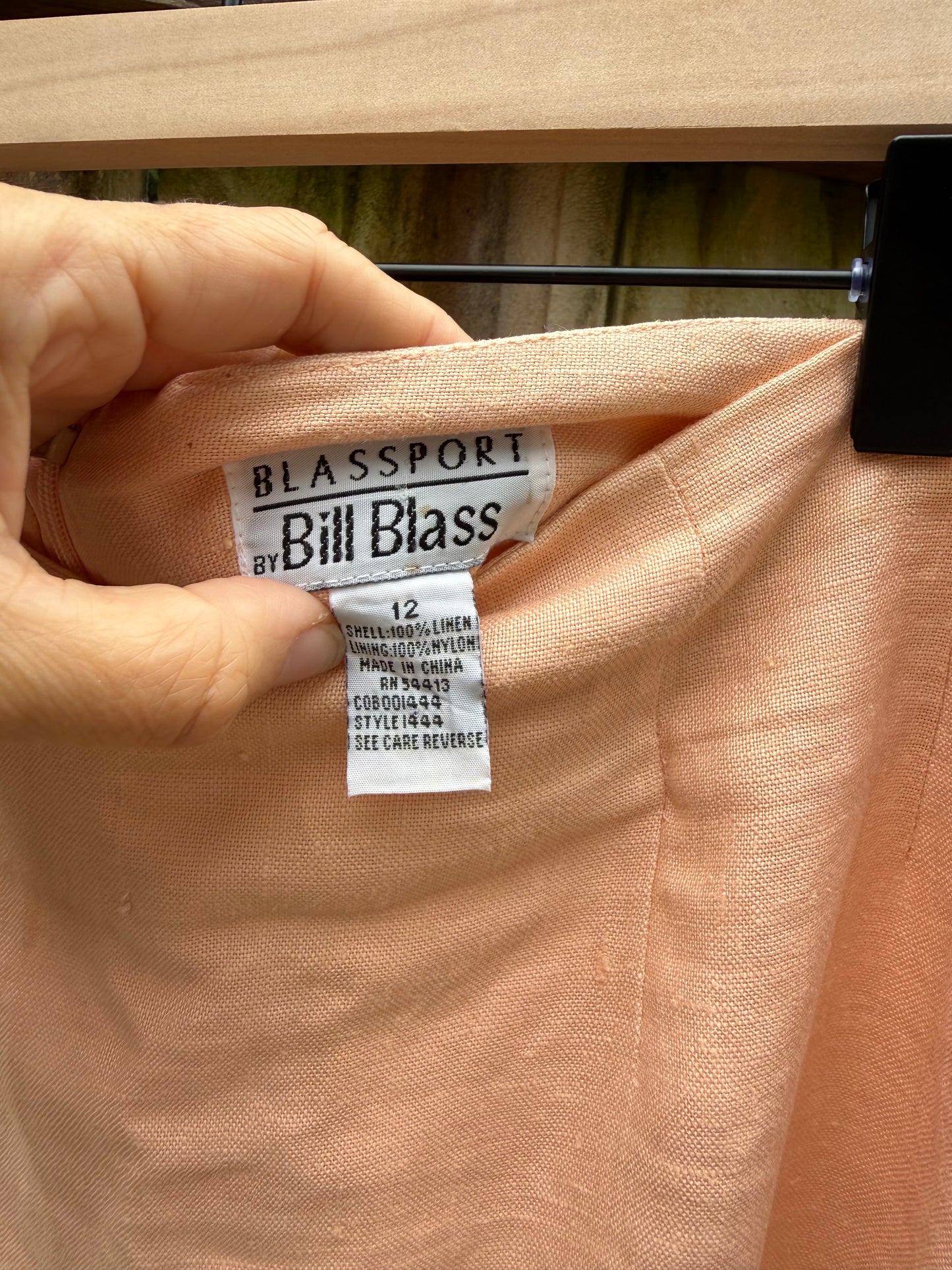 Vintage Bill Blass Linen Midi Skirt