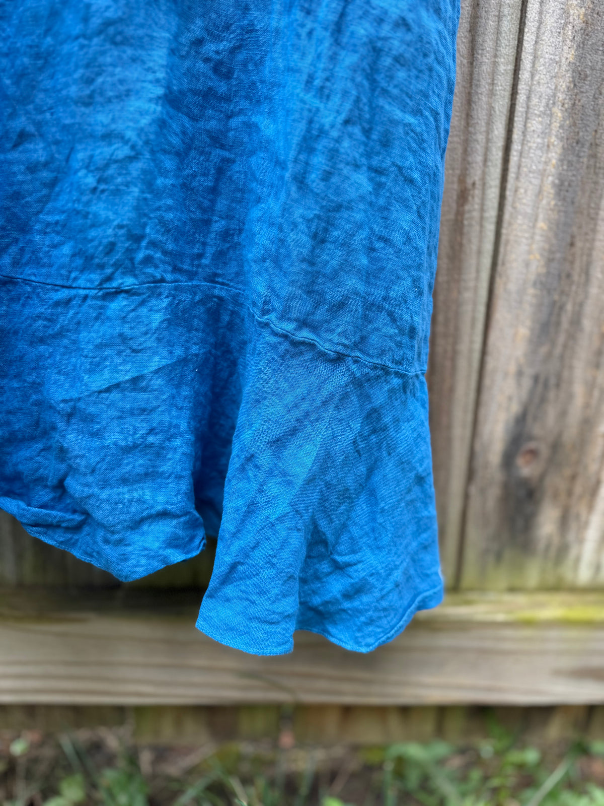 Italian Linen Shift Dress in Mediterranean Blue