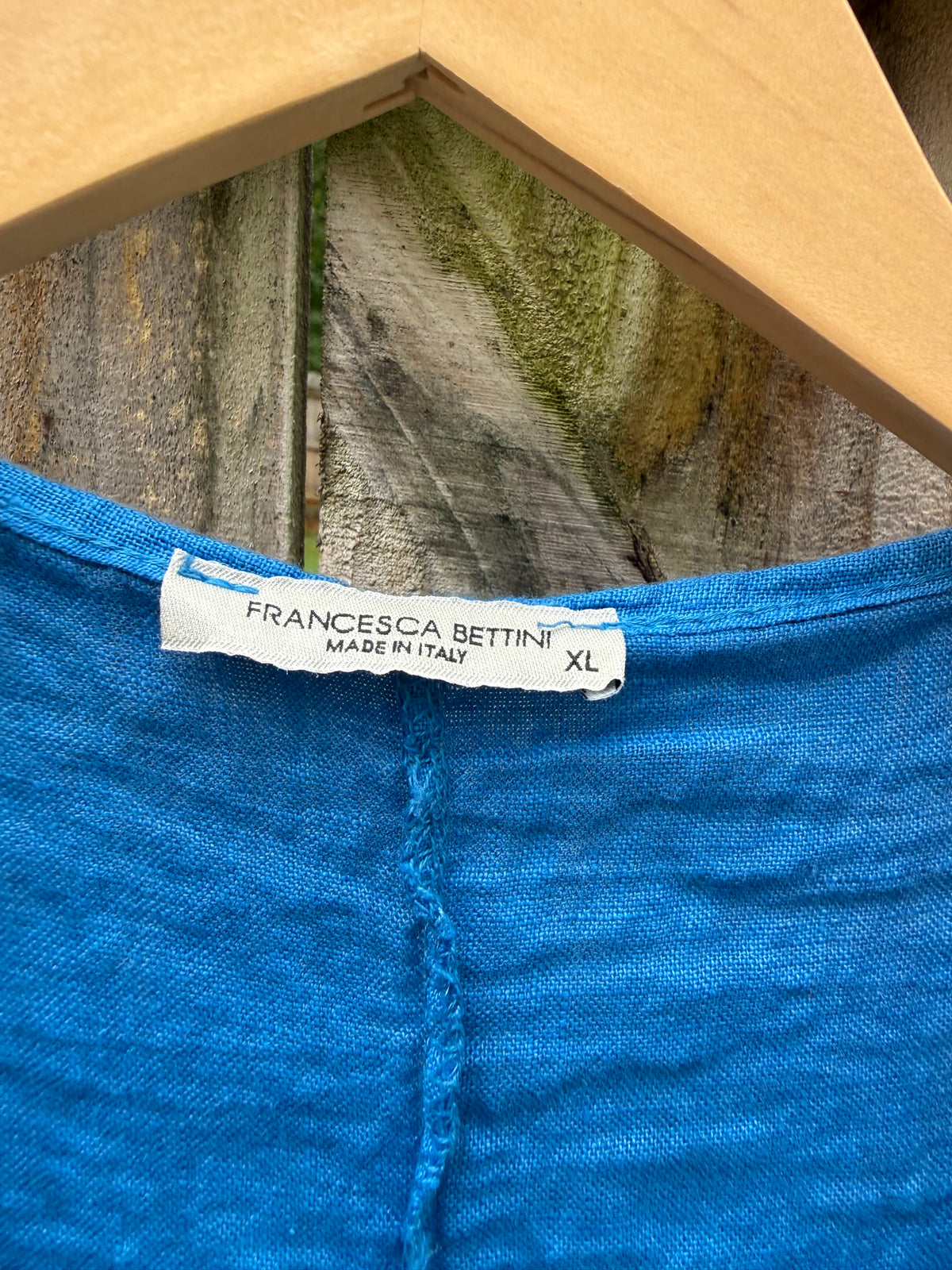 Italian Linen Shift Dress in Mediterranean Blue