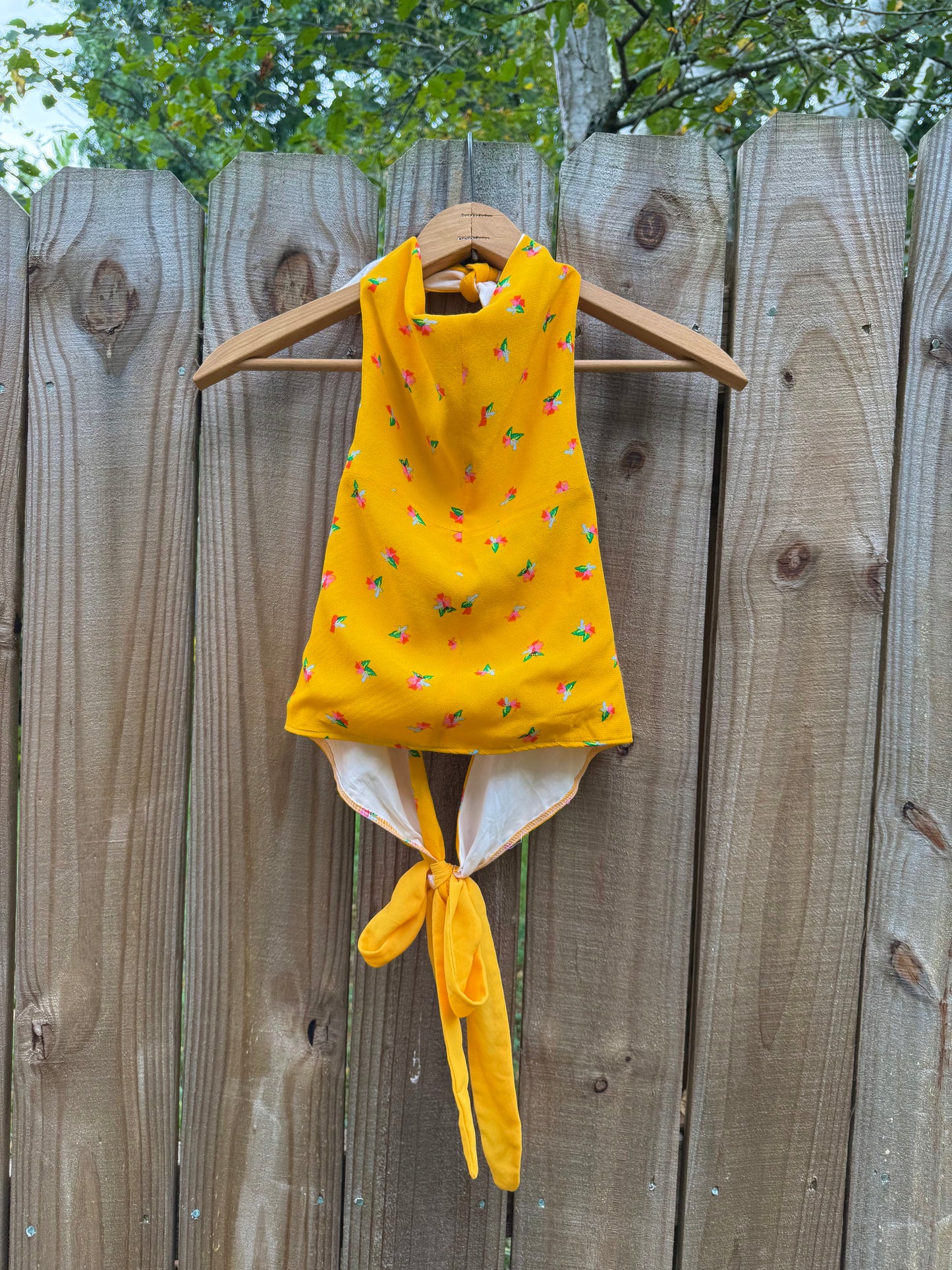 Bright Yellow Floral Two-Piece Set – Original Design