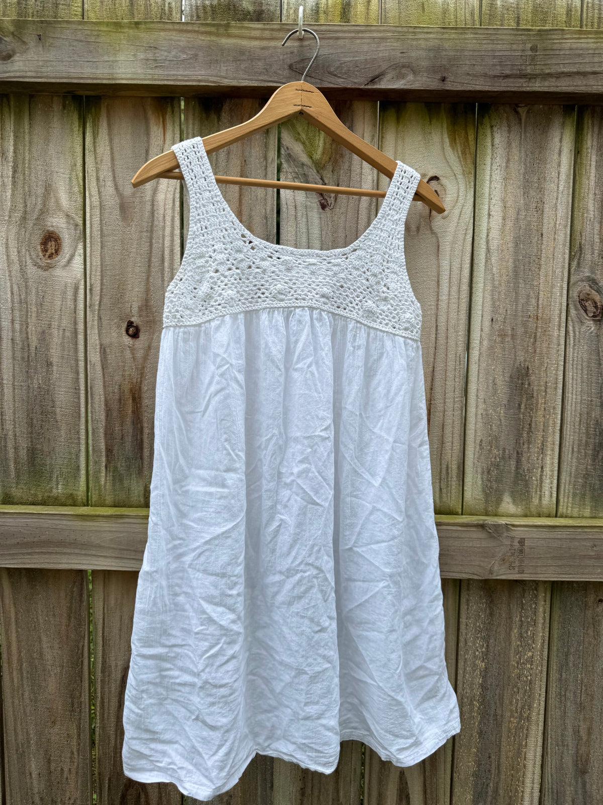 La Blanca Crochet Linen Blend Swing Dress