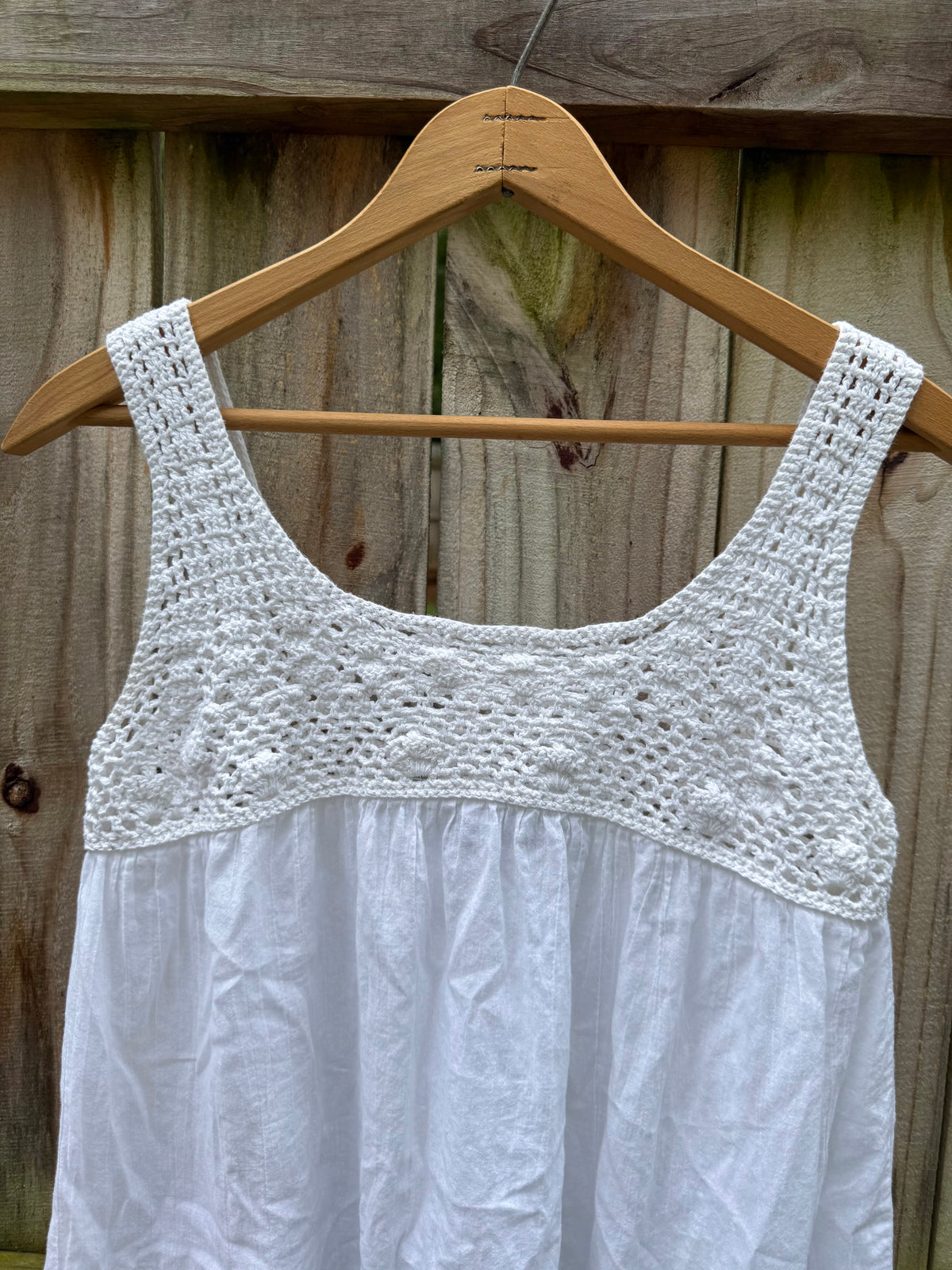 La Blanca Crochet Linen Blend Swing Dress