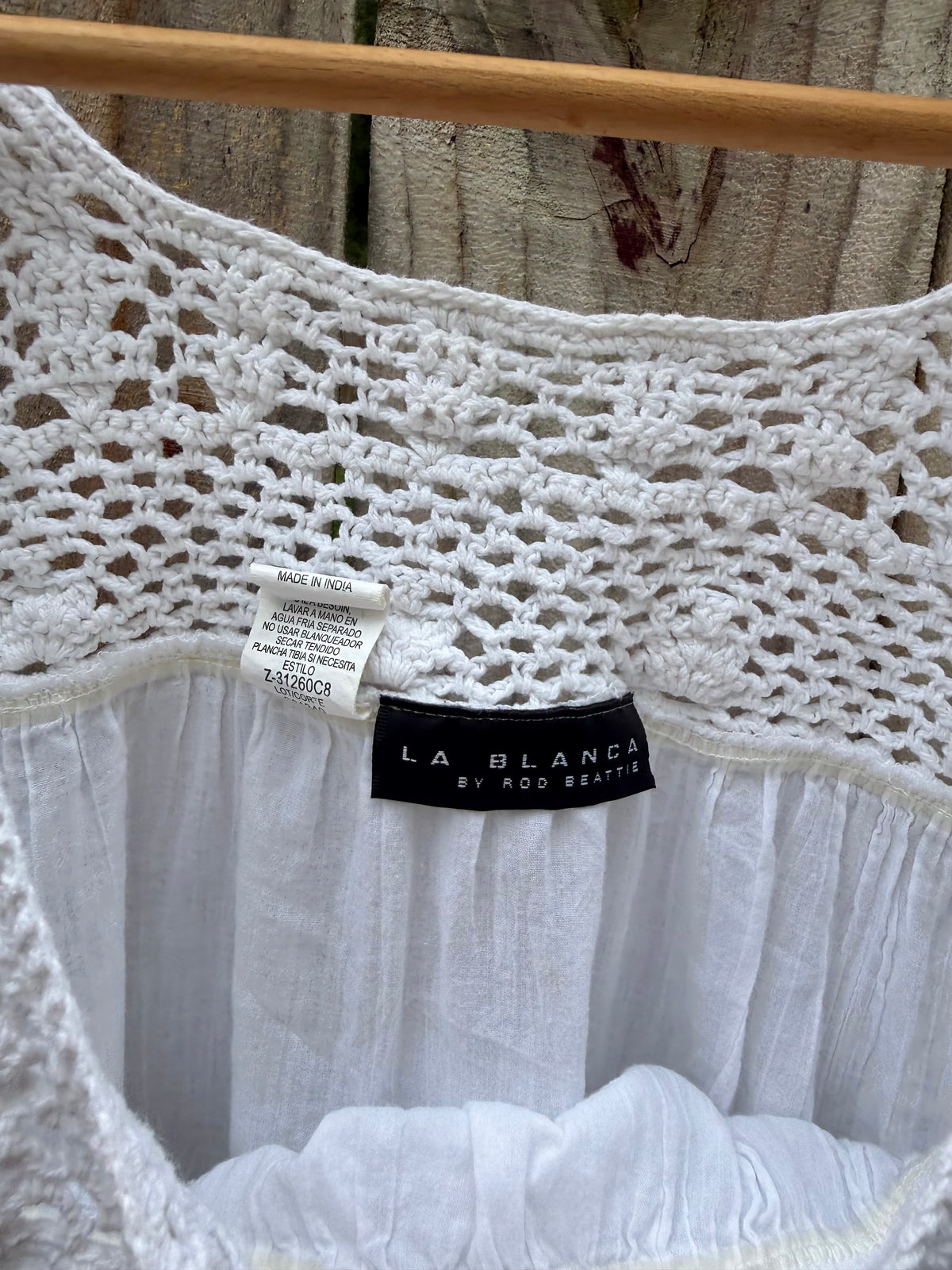 La Blanca Crochet Linen Blend Swing Dress