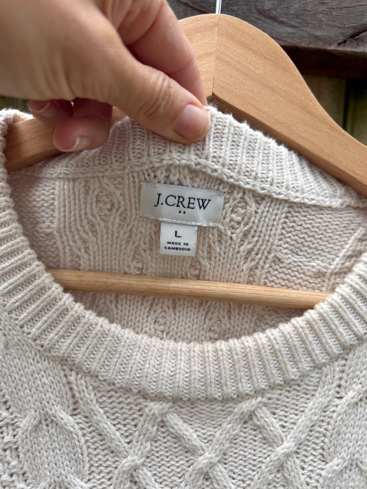 J.Crew Cotton Cable Knit Sweater
