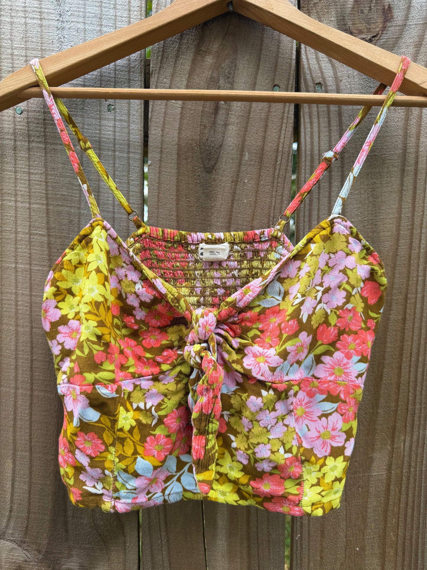 Billabong Floral Tie Front Crop Top