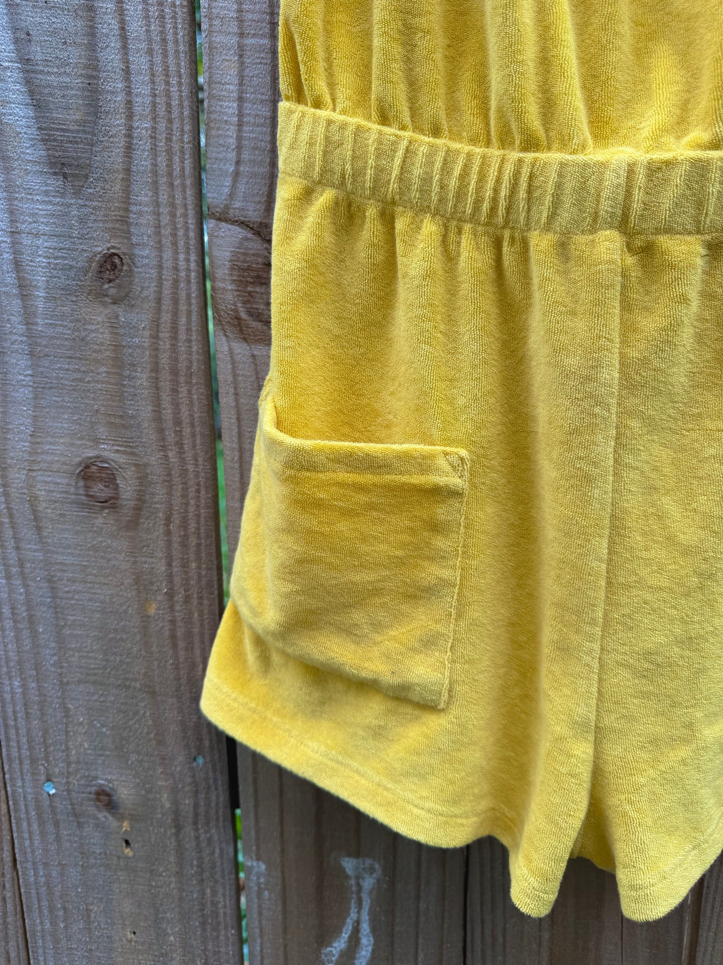 Terrycloth Yellow Halter Romper