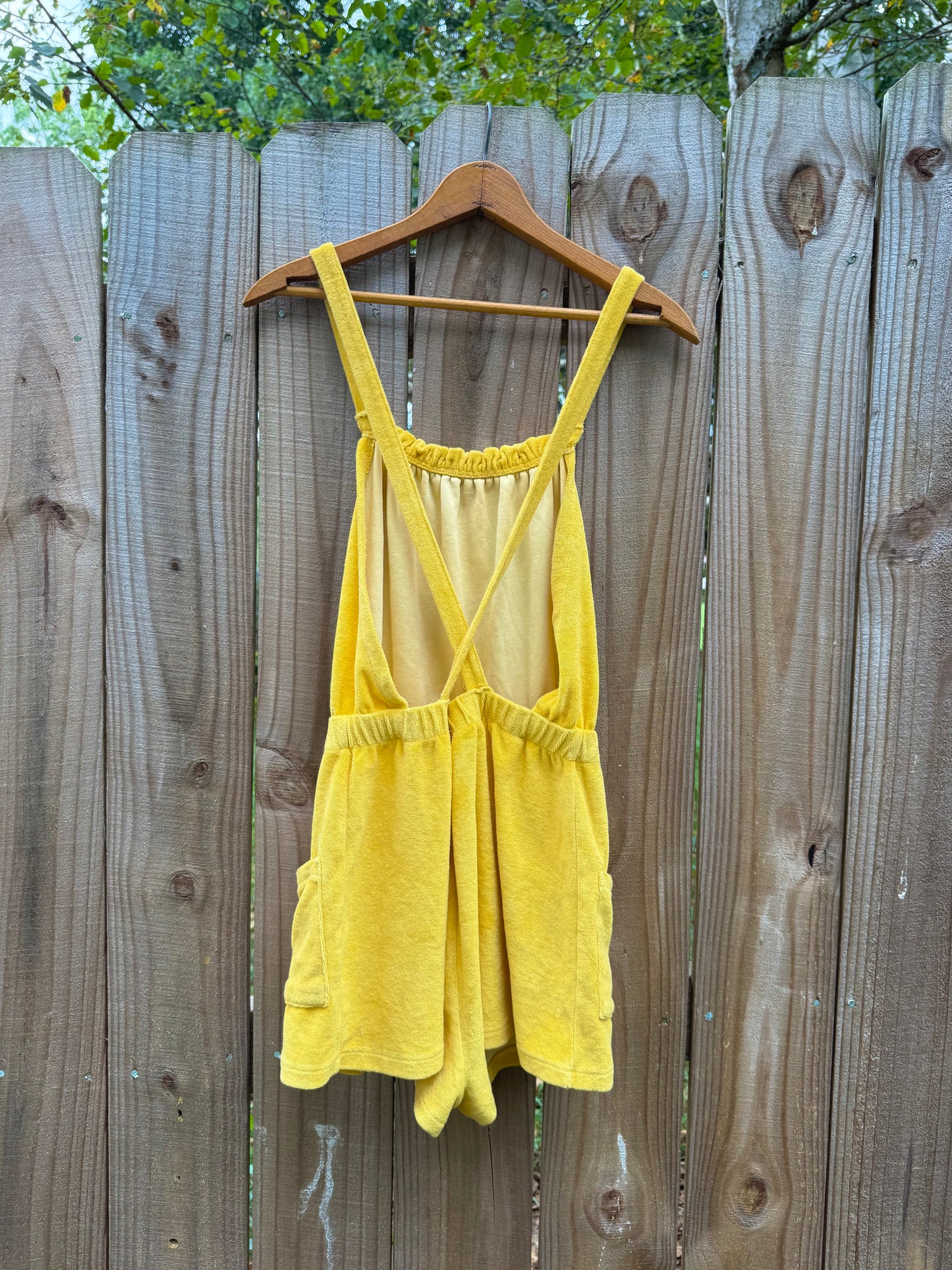 Terrycloth Yellow Halter Romper