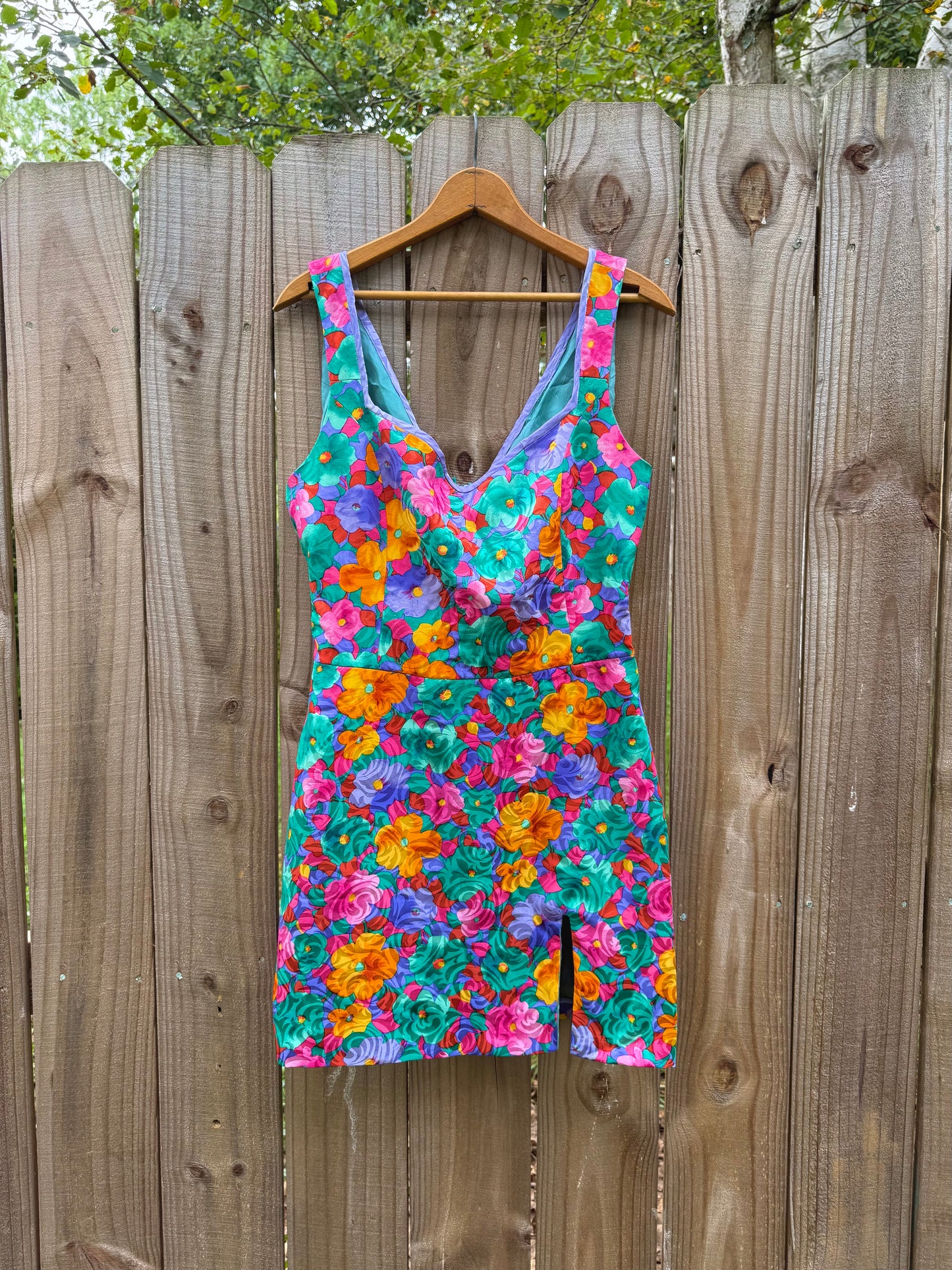 Original Vintage Silk Floral Mini Dress