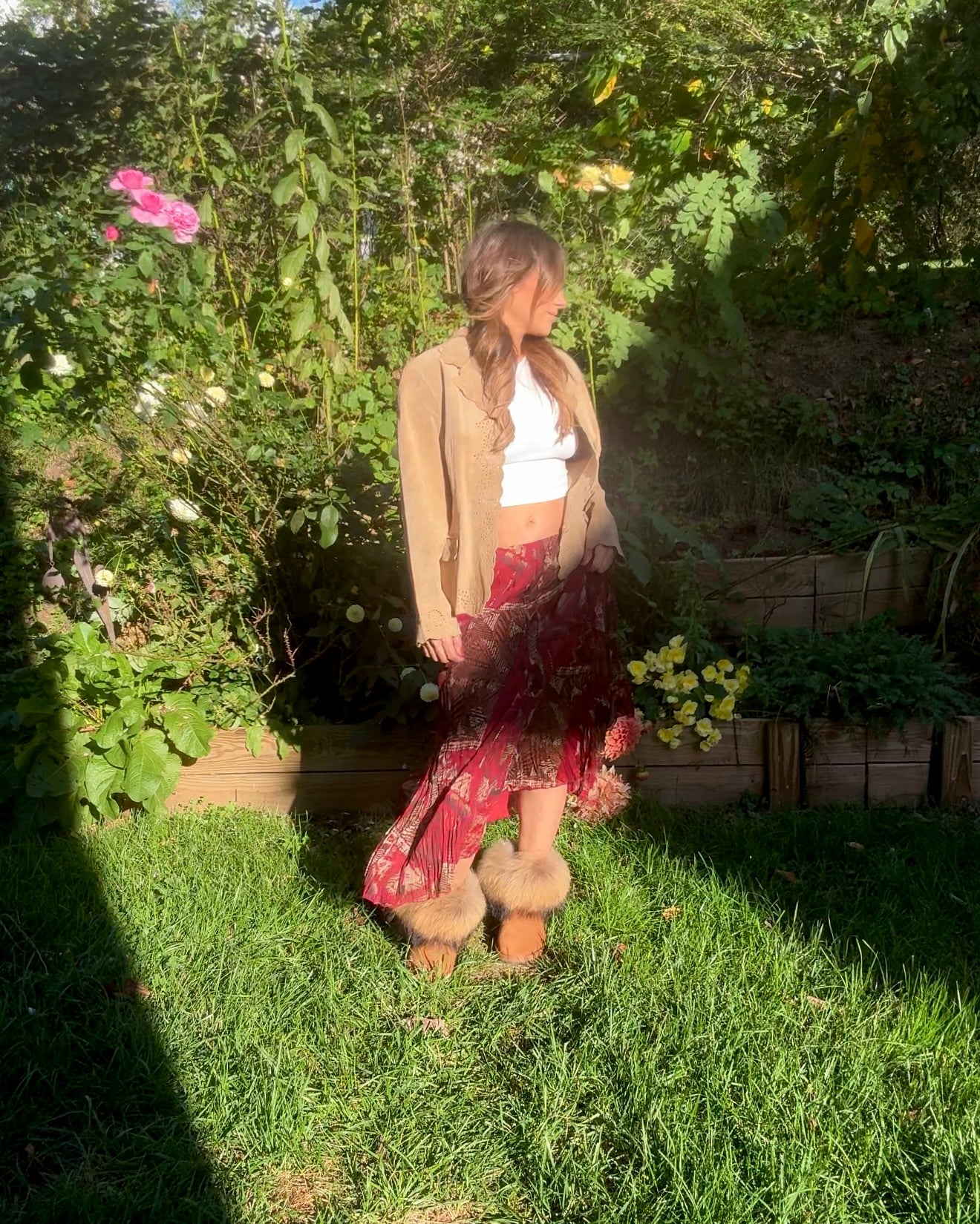 Vintage Suede Cutout Jacket — French Boheme Festival Layer (Fits S/M)