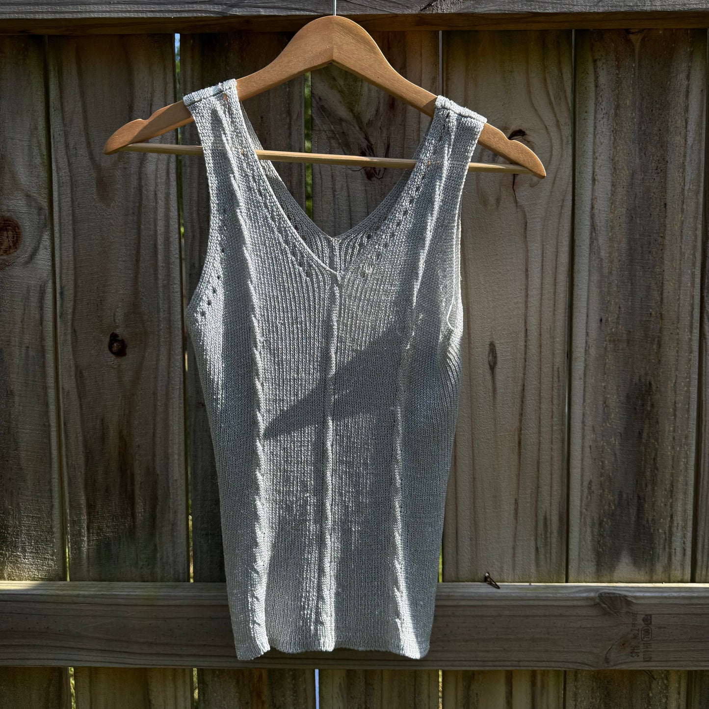 Silver Knit Tank Top Gray Size S, 90s Minimalism