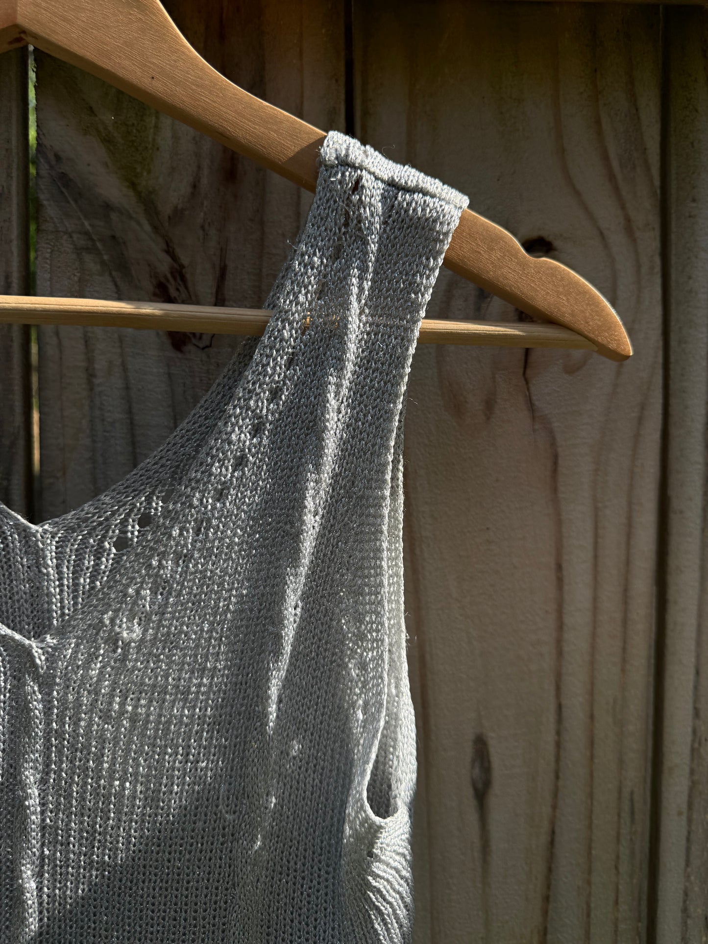 Silver Knit Tank Top Gray Size S, 90s Minimalism