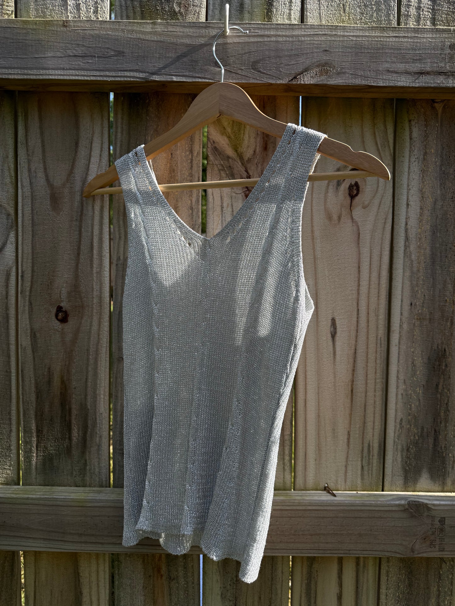 Silver Knit Tank Top Gray Size S, 90s Minimalism