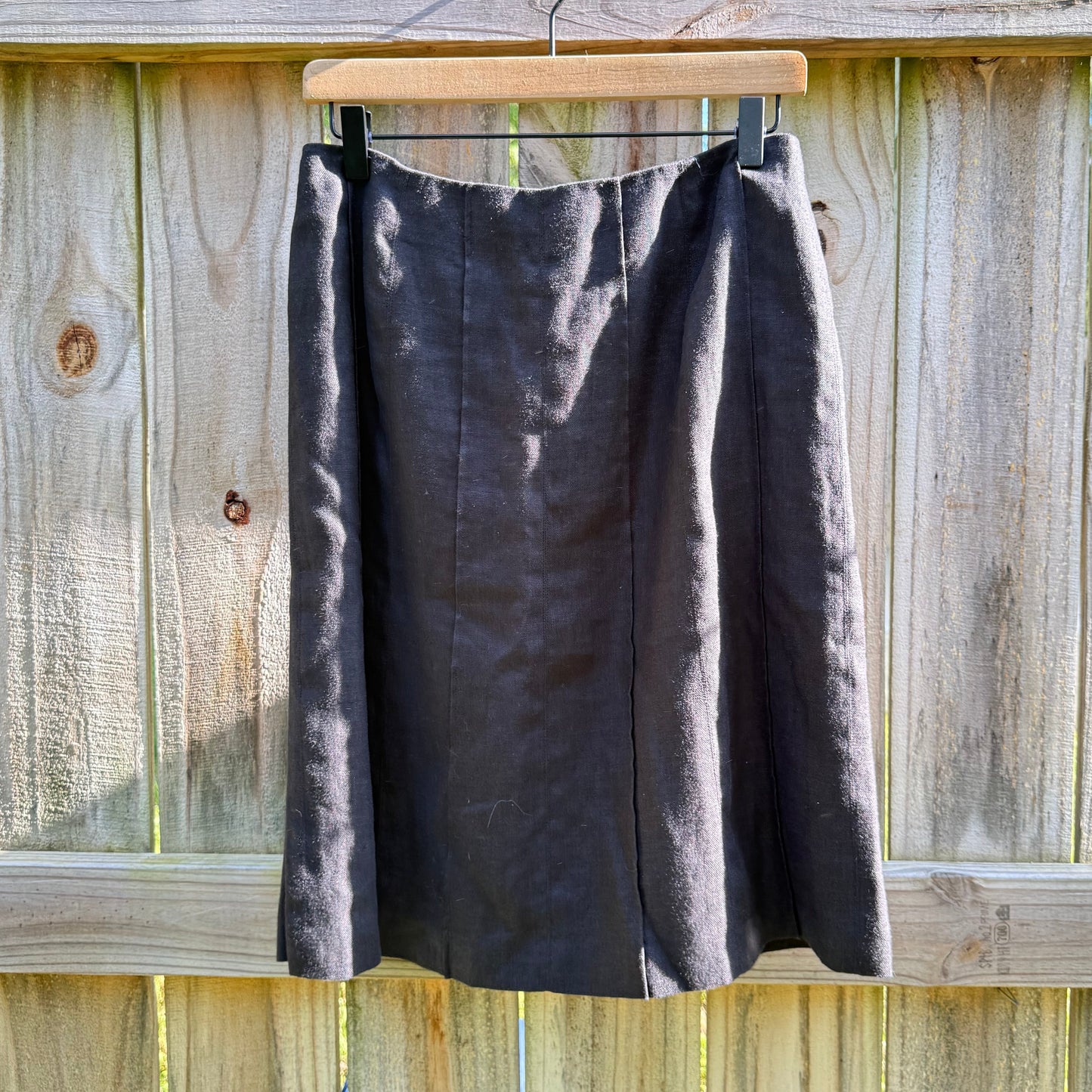 Talbots Irish Linen Midi Skirt | Black | Size 8