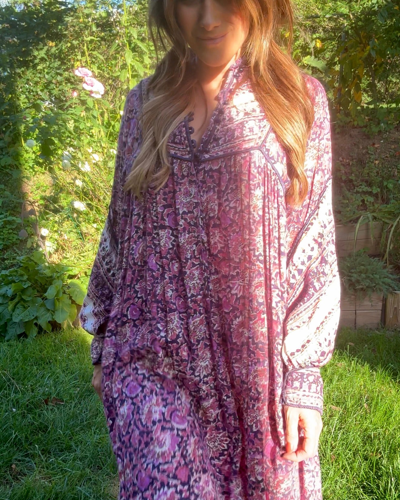 True 1970s Blockprint Made In India Cotton Dress — Authentic Vintage Spell Energy (Size S)
