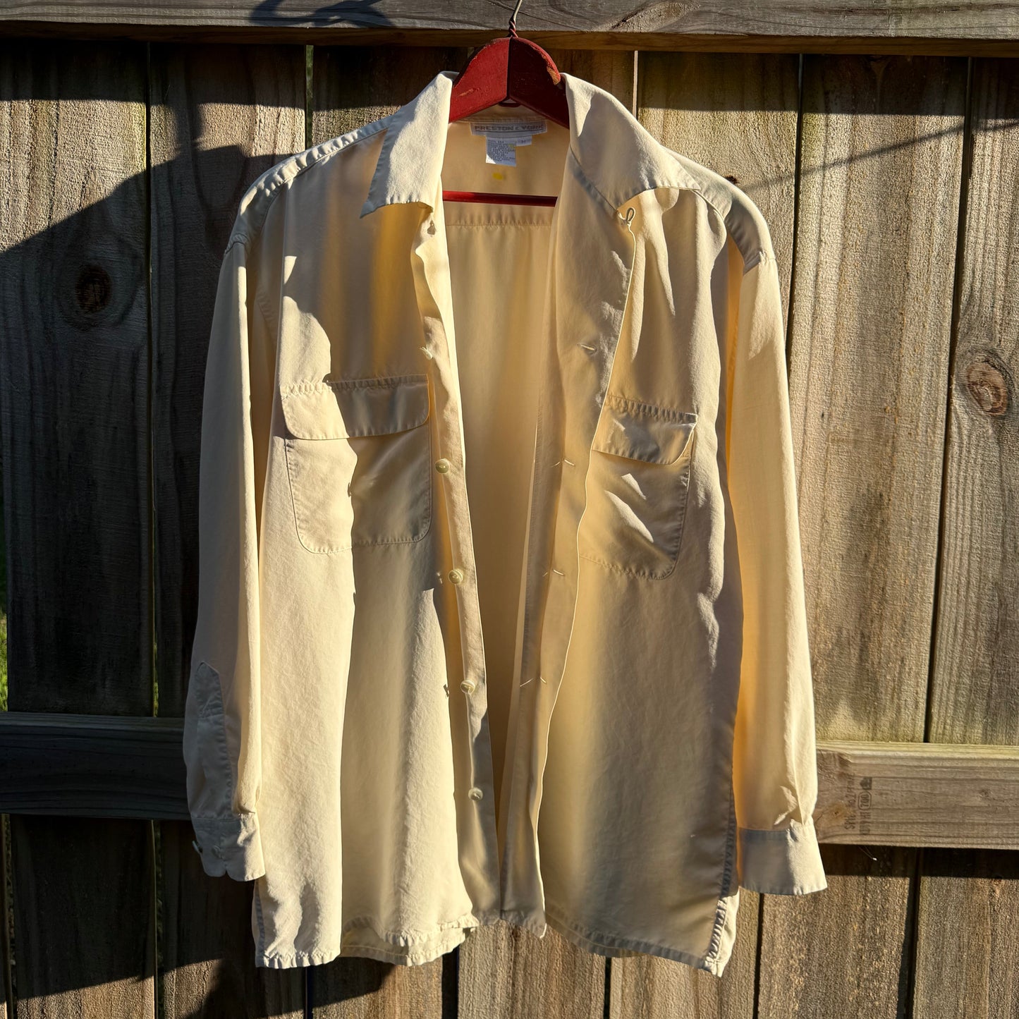 Vintage Preston & York Silk Button Down Ivory Top