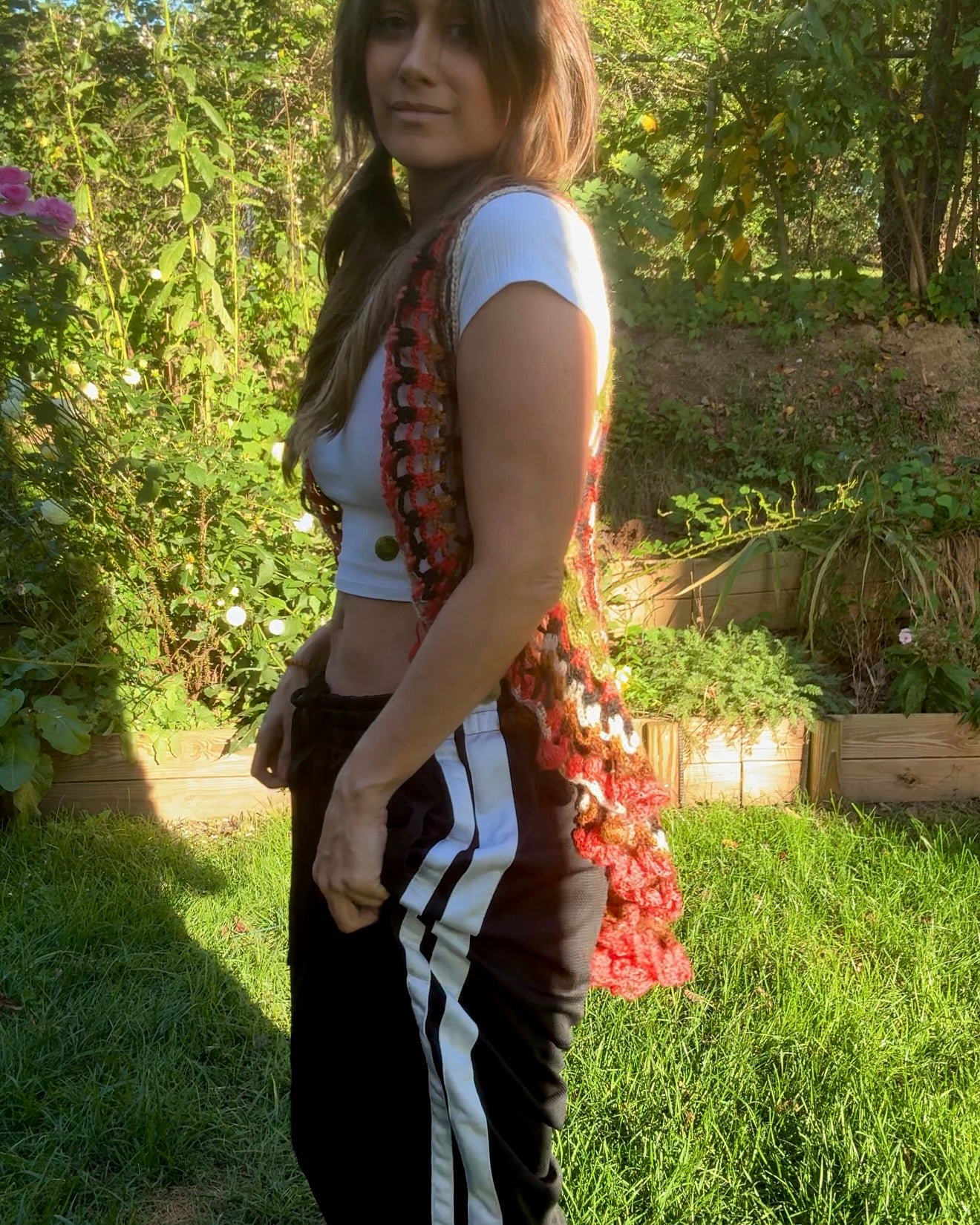 Handmade 70s Sunburst Crochet Vest — Festival / Collector Piece