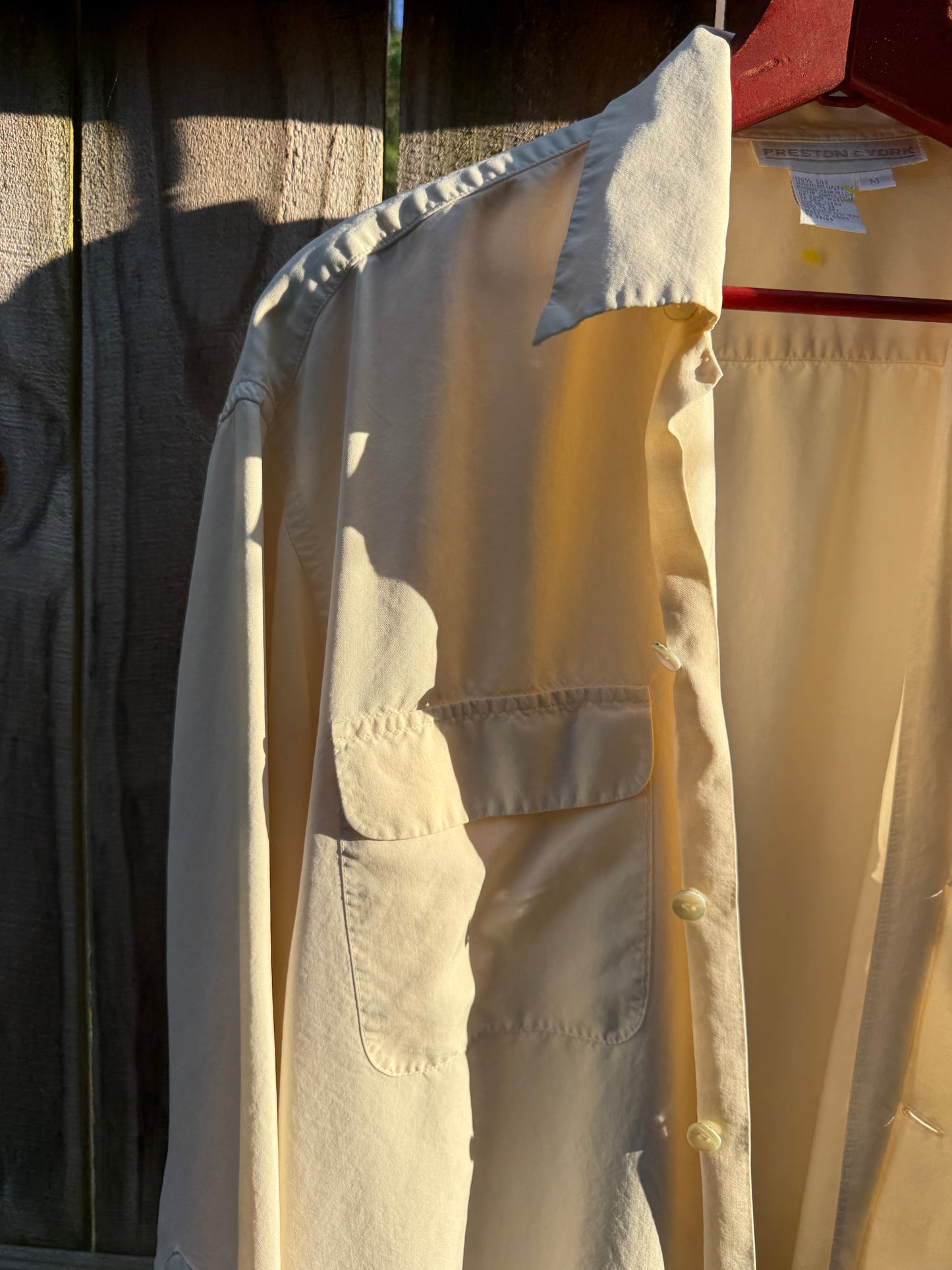 Vintage Preston & York Silk Button Down Ivory Top