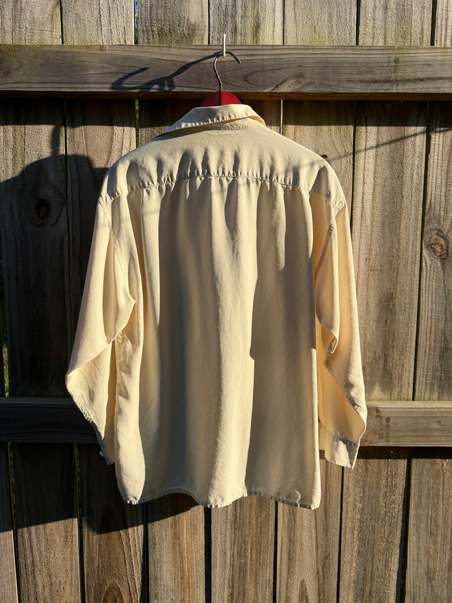 Vintage Preston & York Silk Button Down Ivory Top