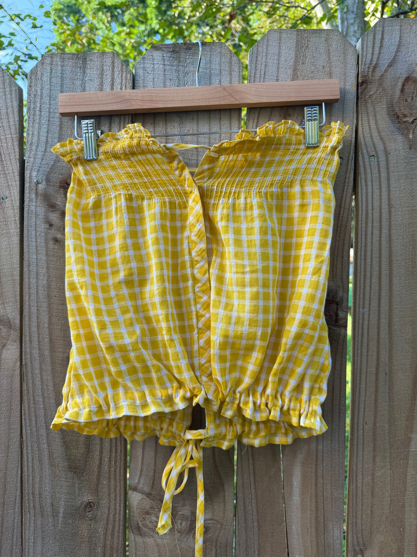 Sunny Yellow Gingham Crop Top – Pin-Tucked One of a Kind