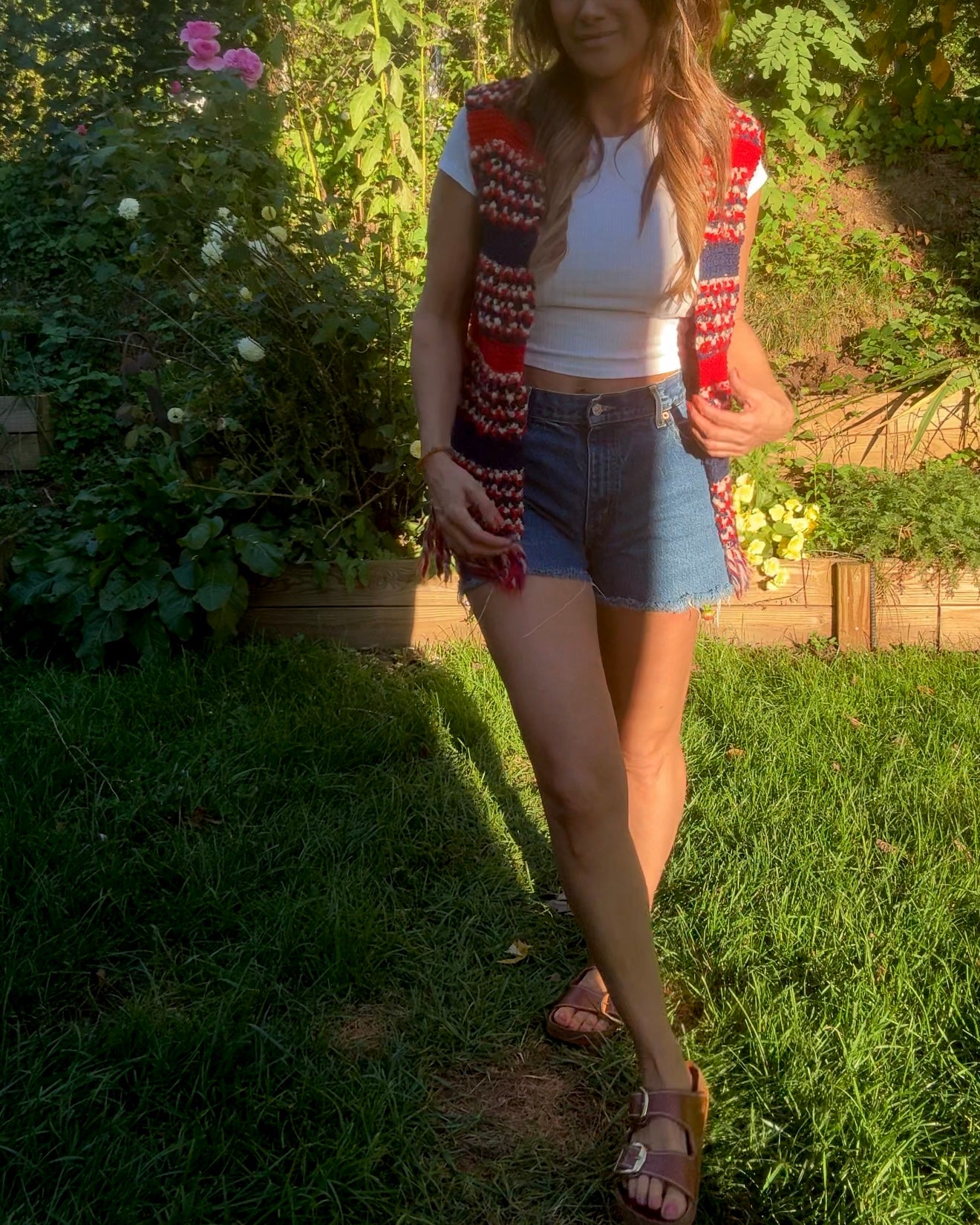 1970s Crochet Fringe Vest — True Vintage Boho Festival Layer, Hand-Knit Folk Waistcoat