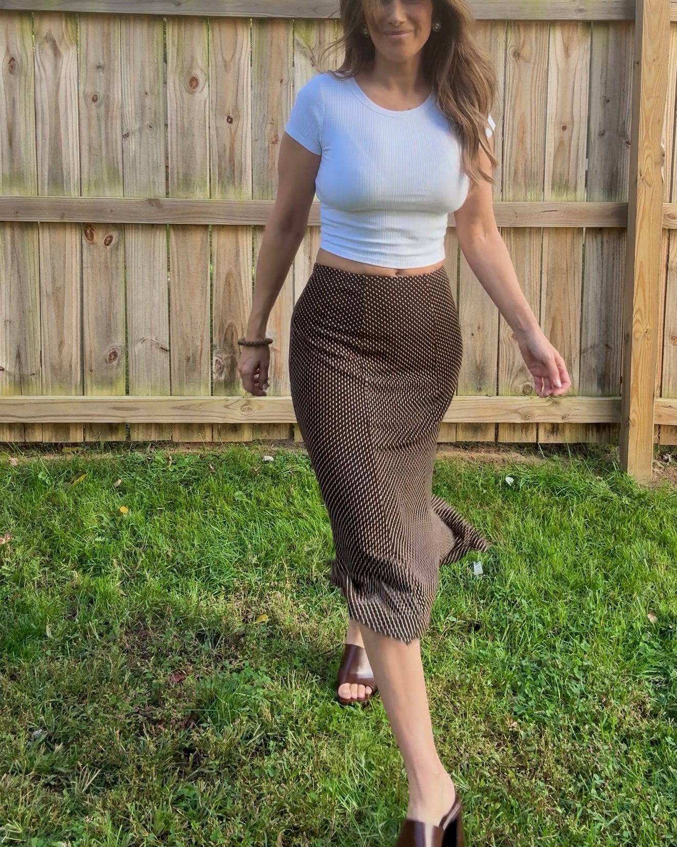 90s Matte Micro-Dot Slip Skirt