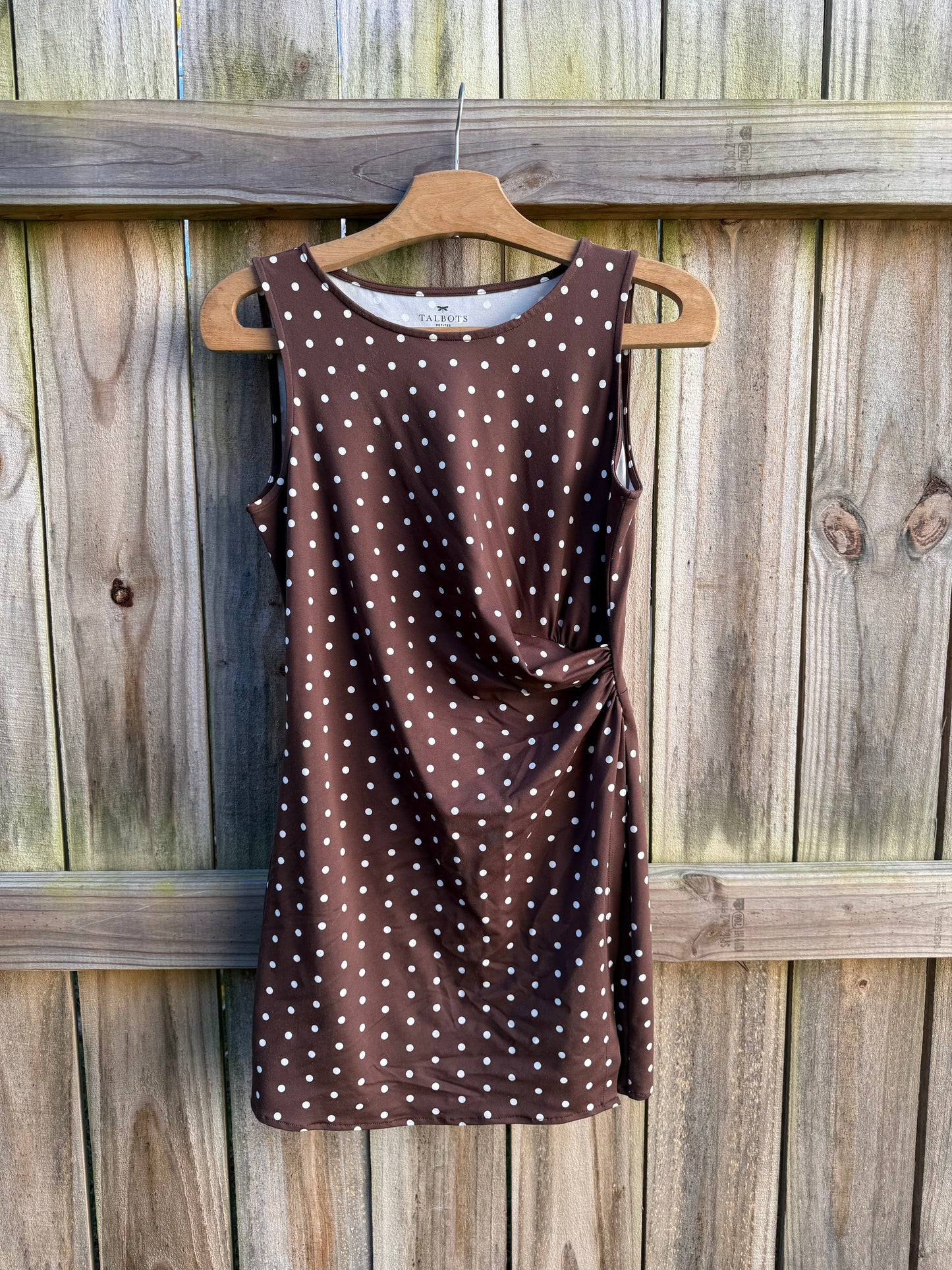 Reworked Vintage Cocoa Polka Dot Micro Mini