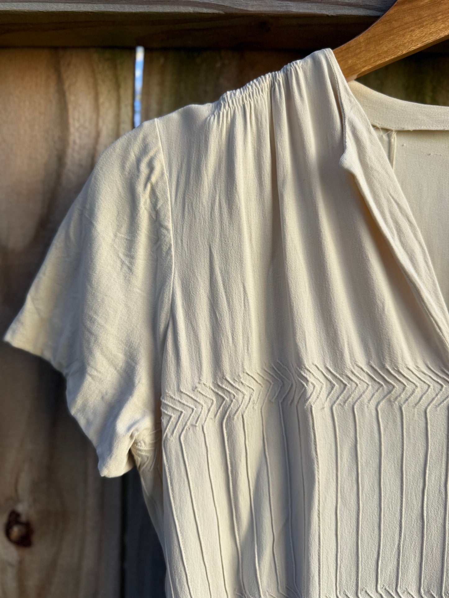 Vintage Cream Midi Dress — Quiet Luxury Minimal Romantic