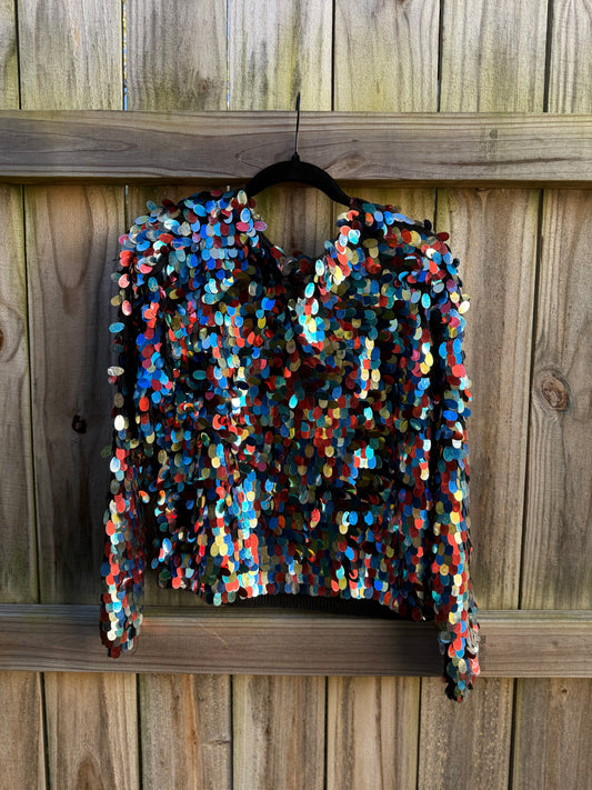Vintage Multicolor Sequin Disc Top