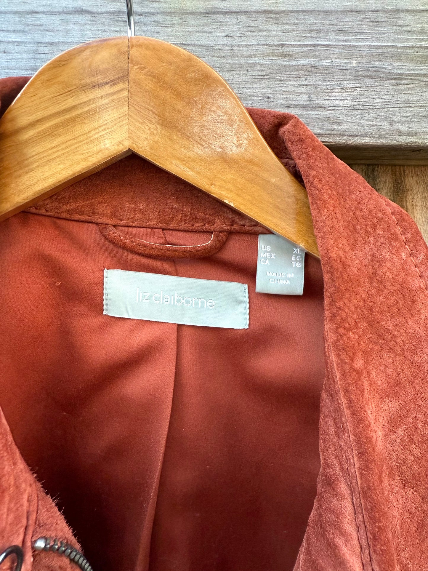 Vintage Liz Claiborne Suede Zip Front Jacket