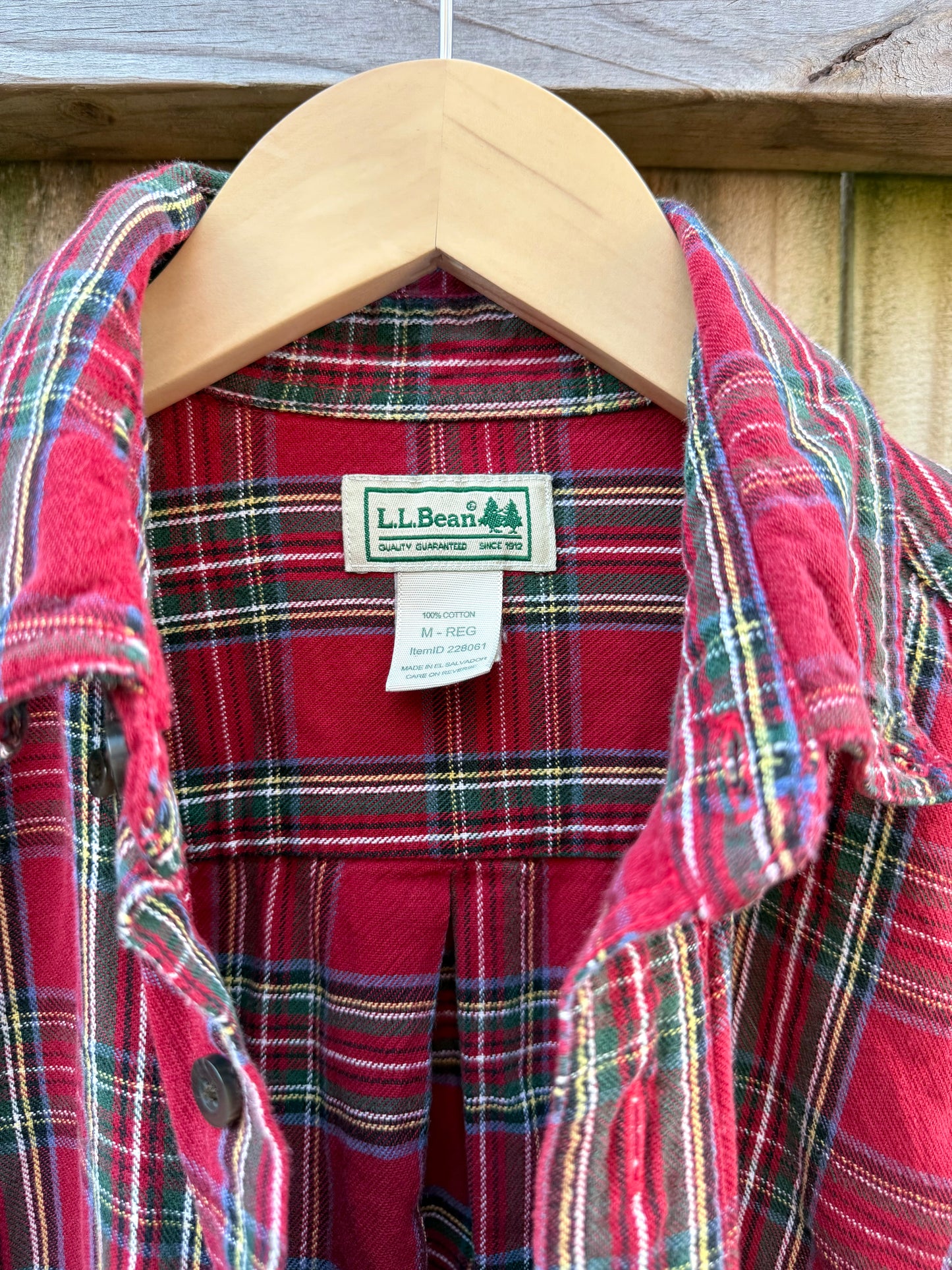 Vintage Red L.L.Bean Plaid Flannel Shirt