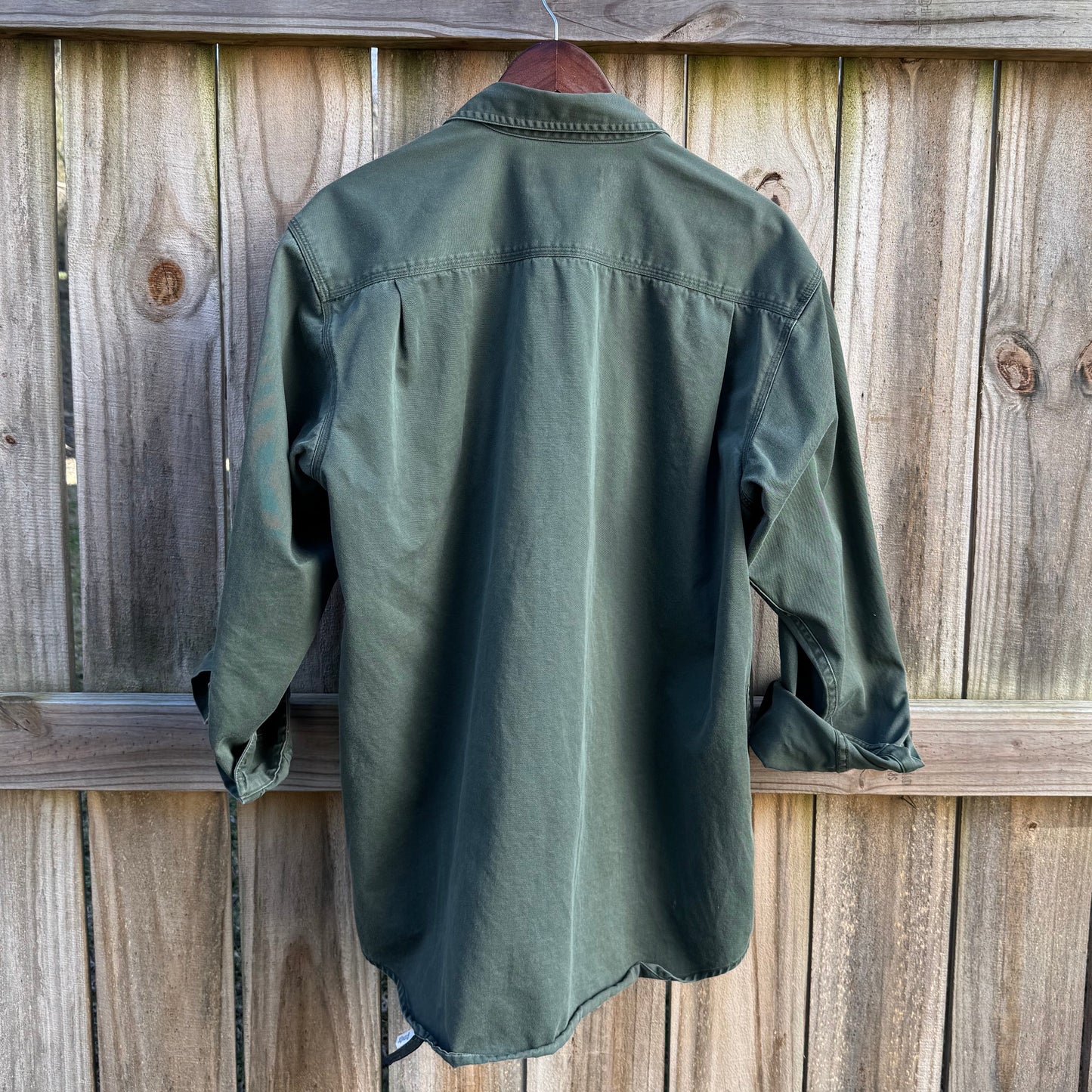 Vintage Orvis Fly Fishing Shirt – Olive Cotton Work Shirt, Embroidered Detail