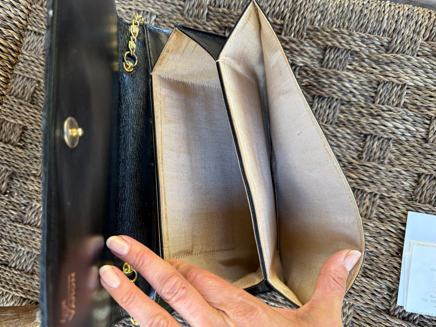 Vintage Etra Snakeskin Clutch with Chain (Old Money Minimalist)