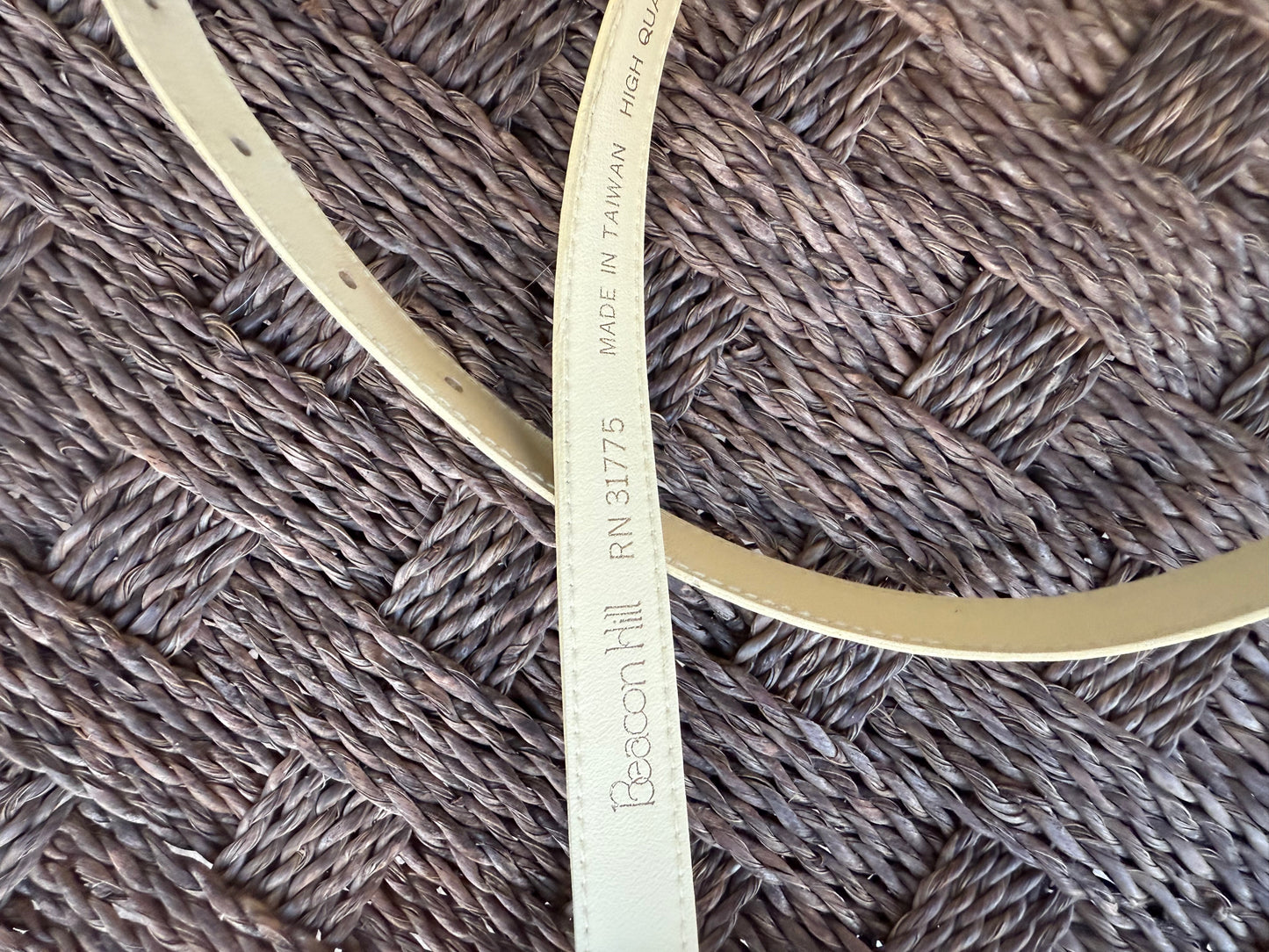 Vintage Pale Butter Yellow Skinny Belt (Soft Italian Café Girl)