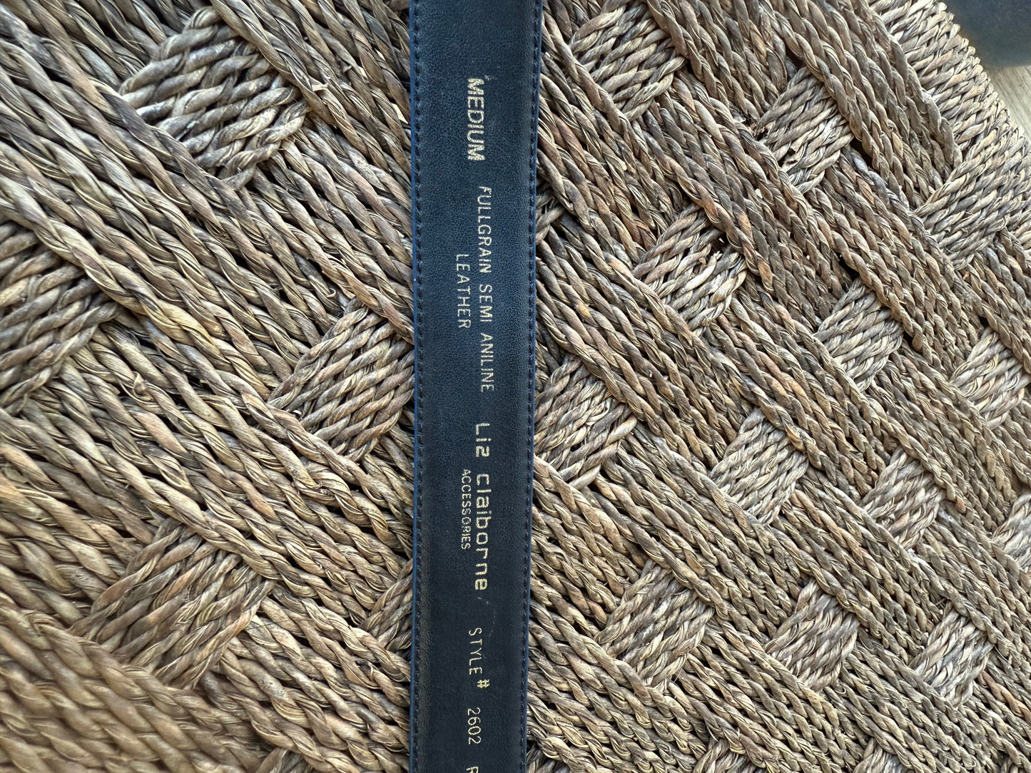 Vintage Liz Claiborne Leather Belt with Sculptural Gold Buckle