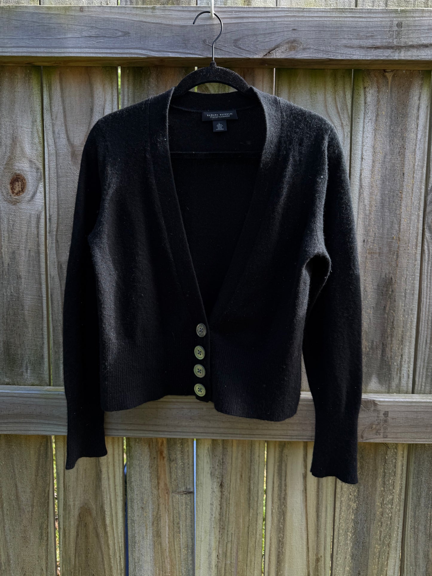 Banana Republic Italian Cashmere Cardigan Black Size L