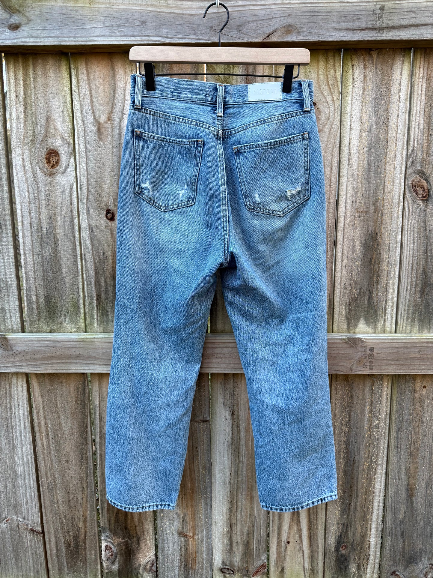 Pistola Cassie Super High Rise Straight Crop – Blossom Distressed