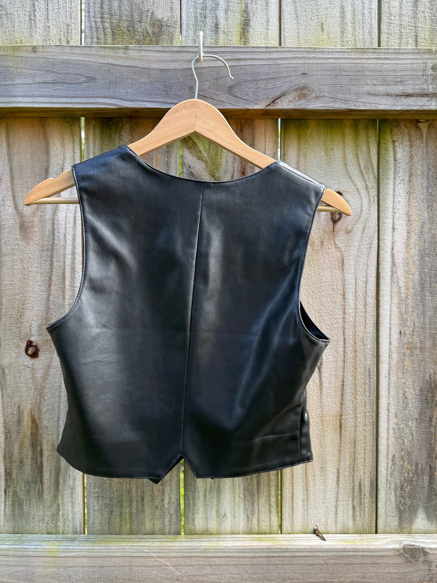 7 For All Mankind Faux Leather Vest Black Size M