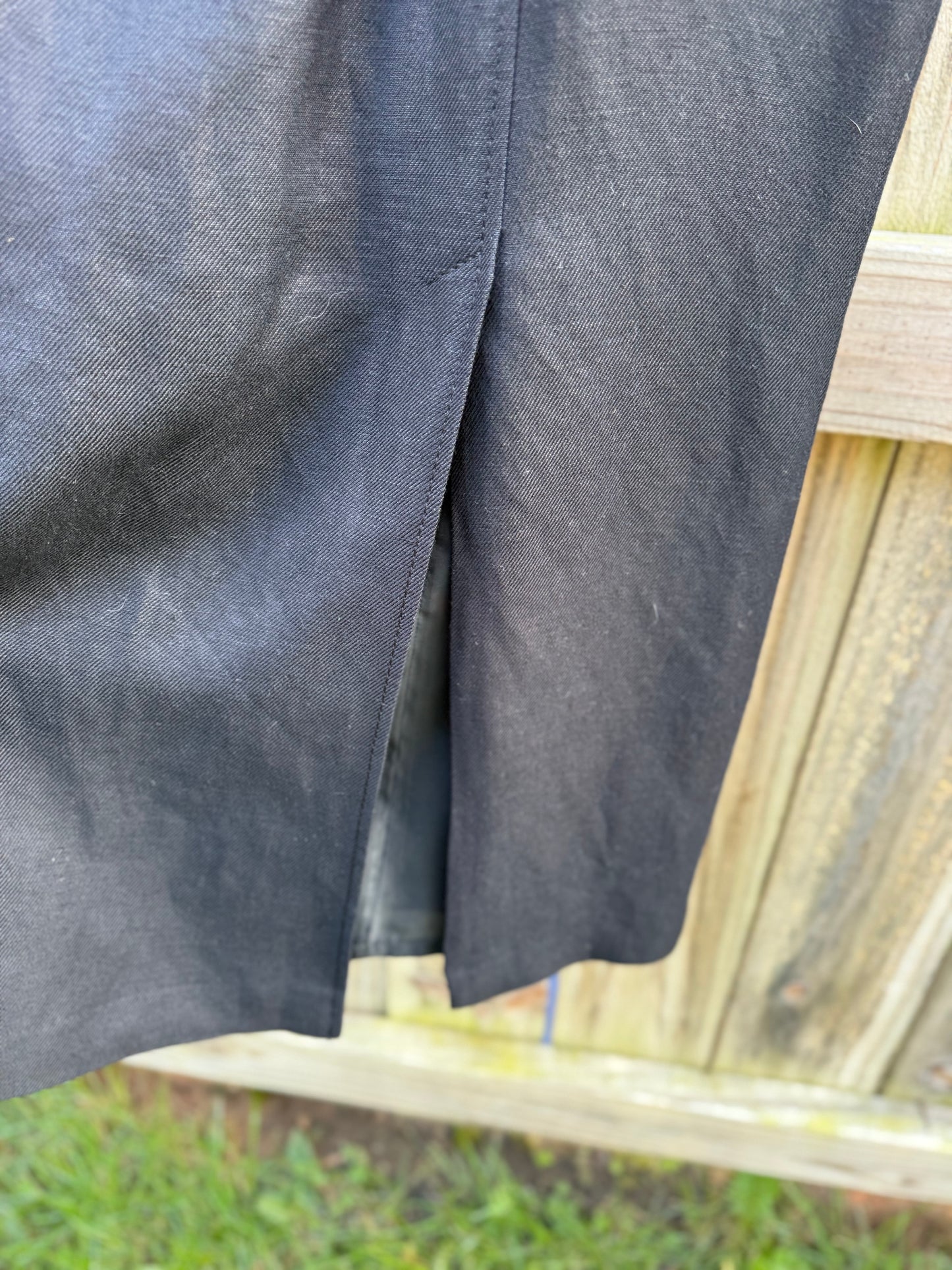 Liz Claiborne Collection Vintage Linen Blend Black Low-Slung Maxi Skirt Small