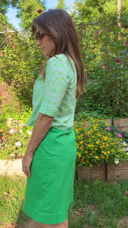 Vintage Ann Michelle Kelly Green Tailored Skirt