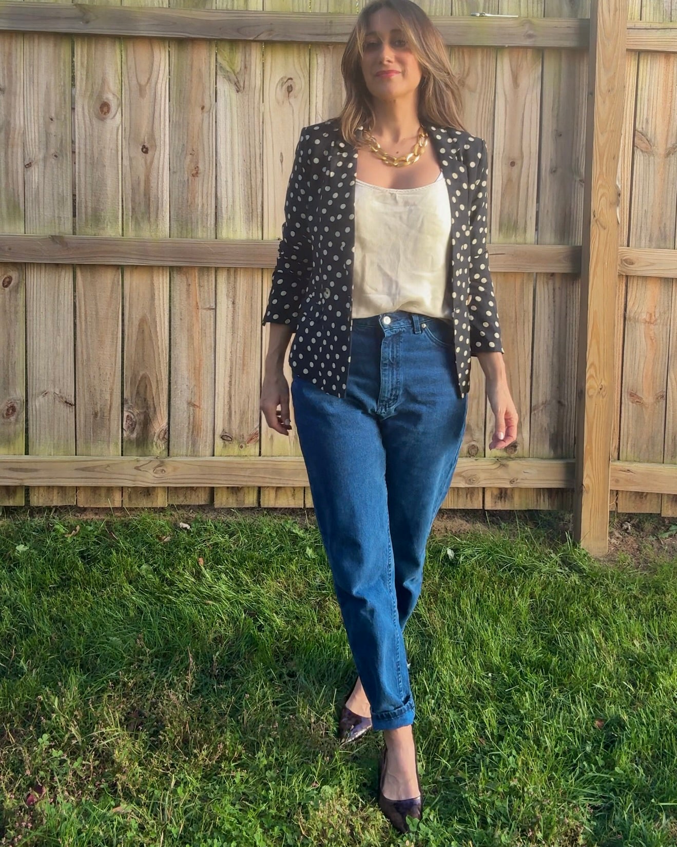 FRNCH Paris Polka Dot Blaze / Navy & Cream/  Parisian Street Style