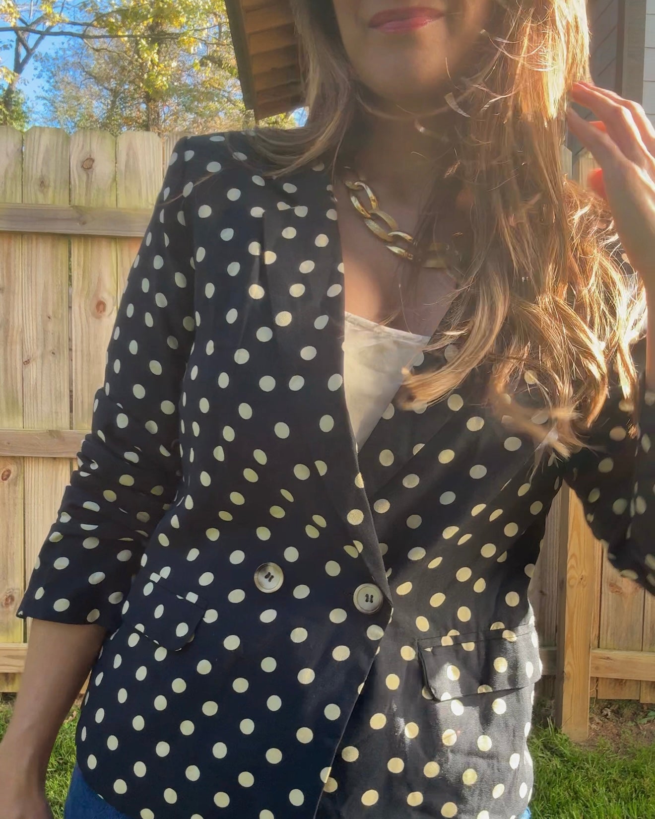 FRNCH Paris Polka Dot Blaze / Navy & Cream/  Parisian Street Style