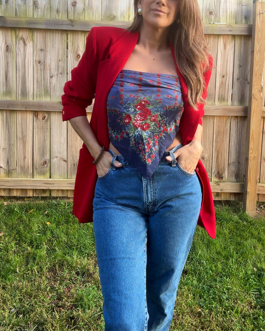 90s Laura Ashley Silk Floral Scarf / Italian Holiday