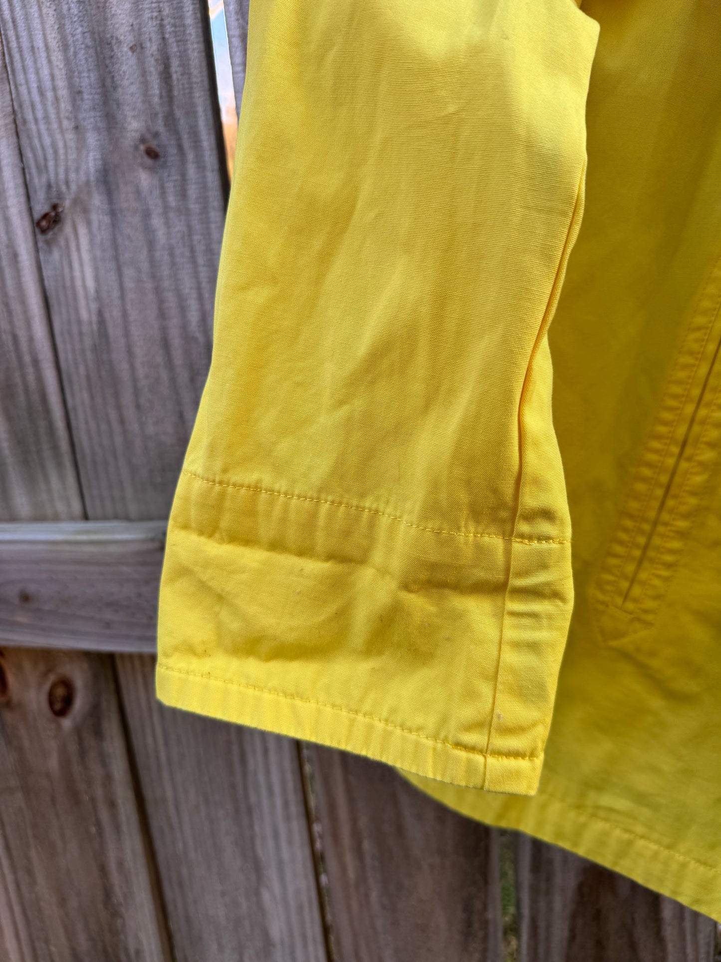 Vintage Yellow Raincoat / Hooded Fisherman Slicker Jacket