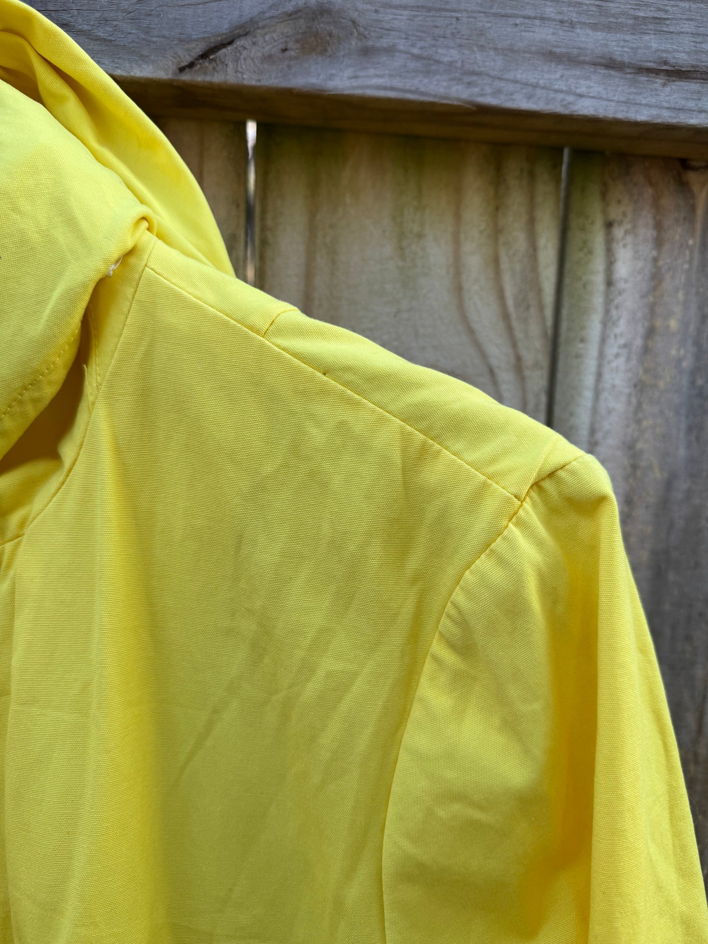 Vintage Yellow Raincoat / Hooded Fisherman Slicker Jacket